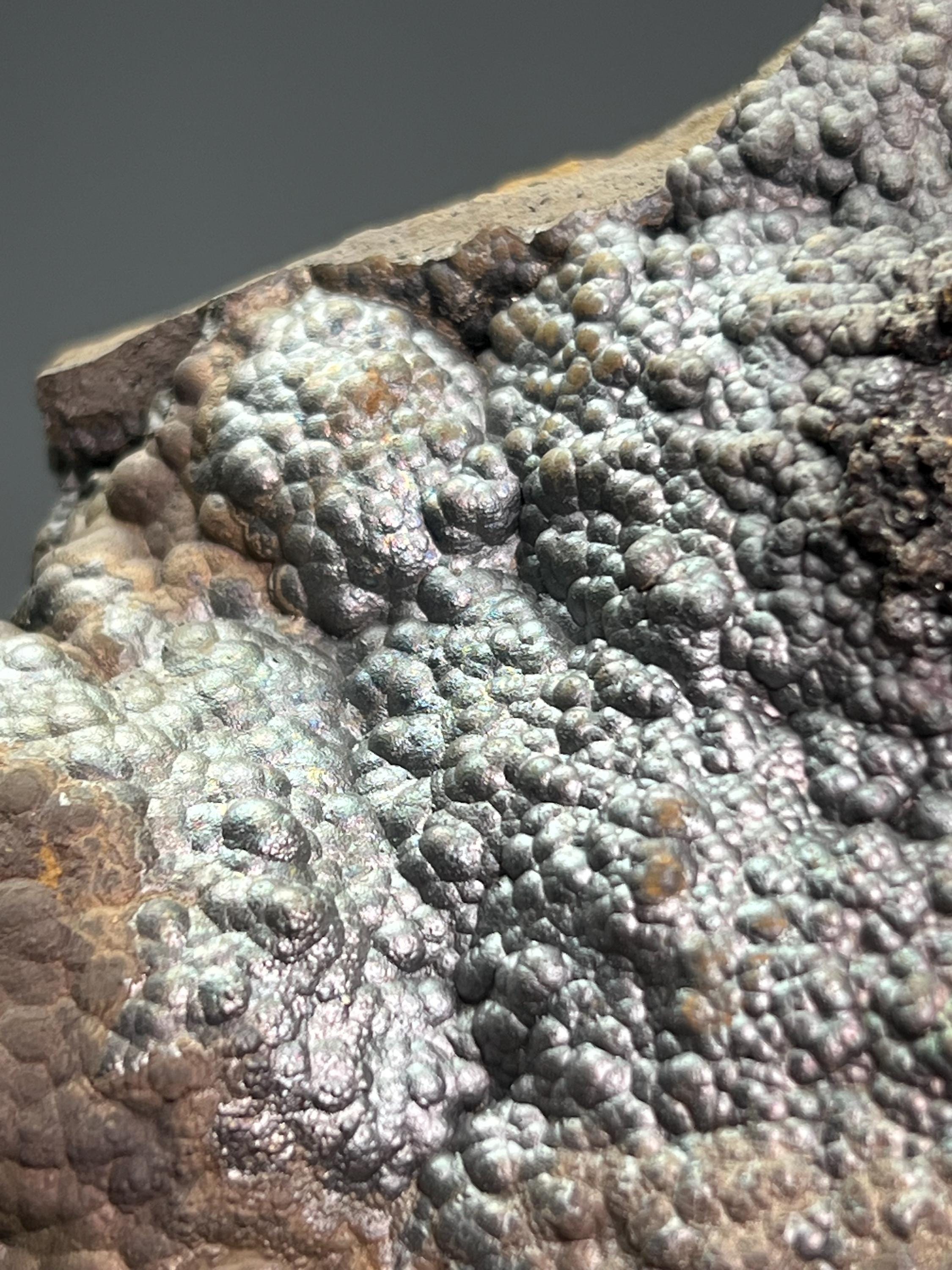 Natural Iridescent Gray Botryoidal Goethite Specimen - Crystal Gemstone AE 