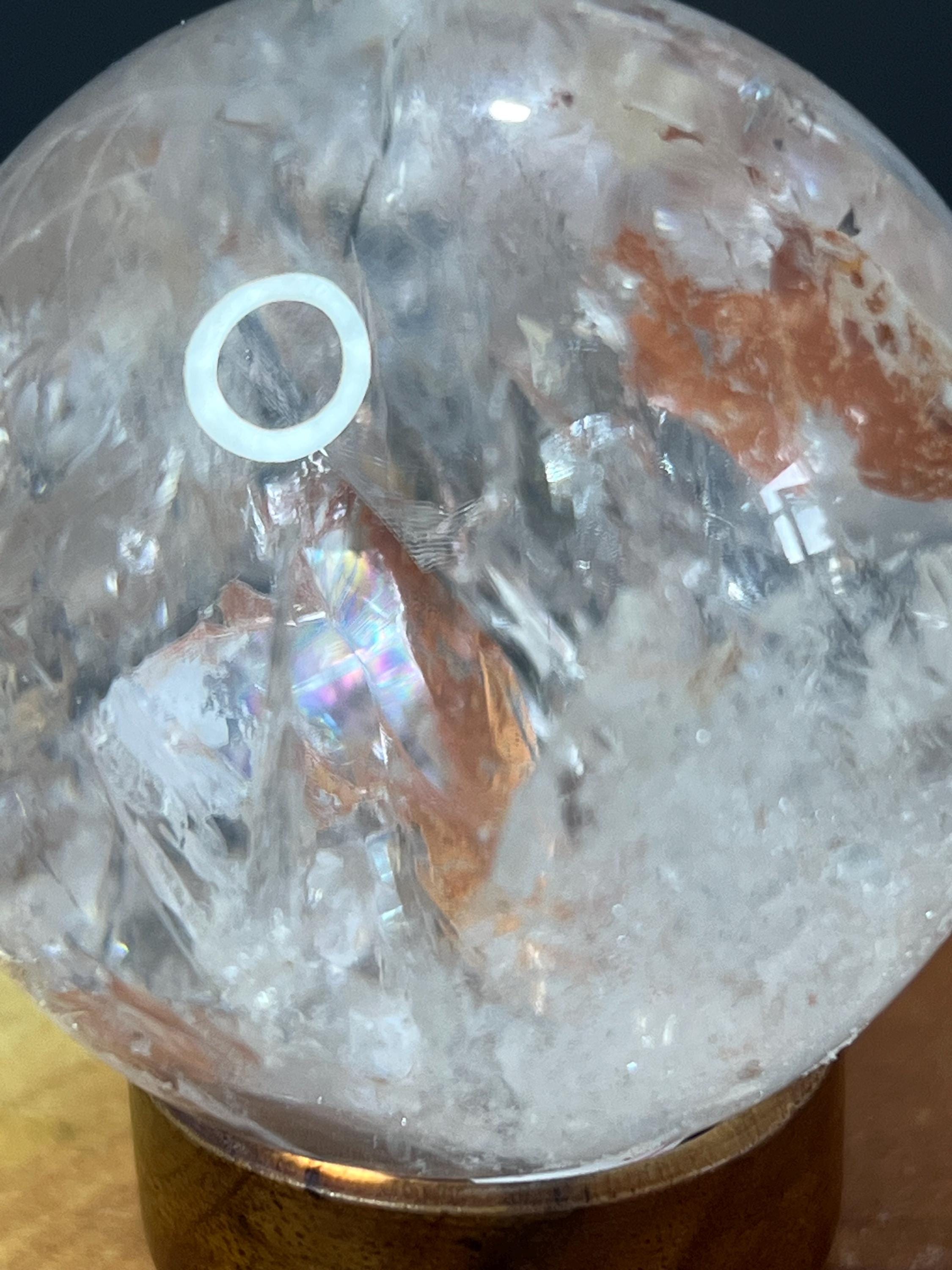 Rainbow Lemurian Quartz Sphere: 6cm Crystal from Brazil - Crystal Gemstone AE 