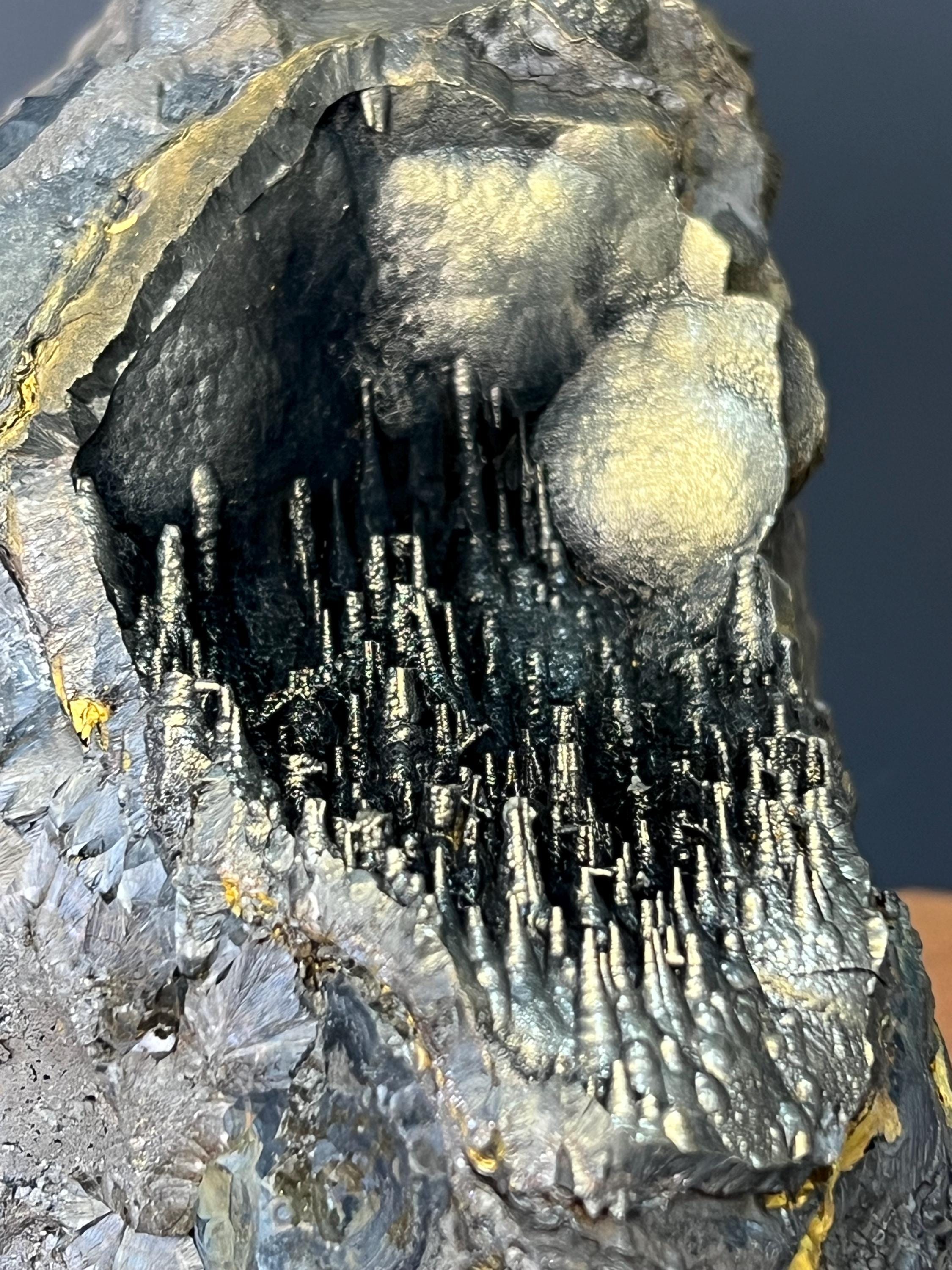 Museum Quality, Showy Golden Color Stalactite Goethite Specimen - Crystal Gemstone AE 
