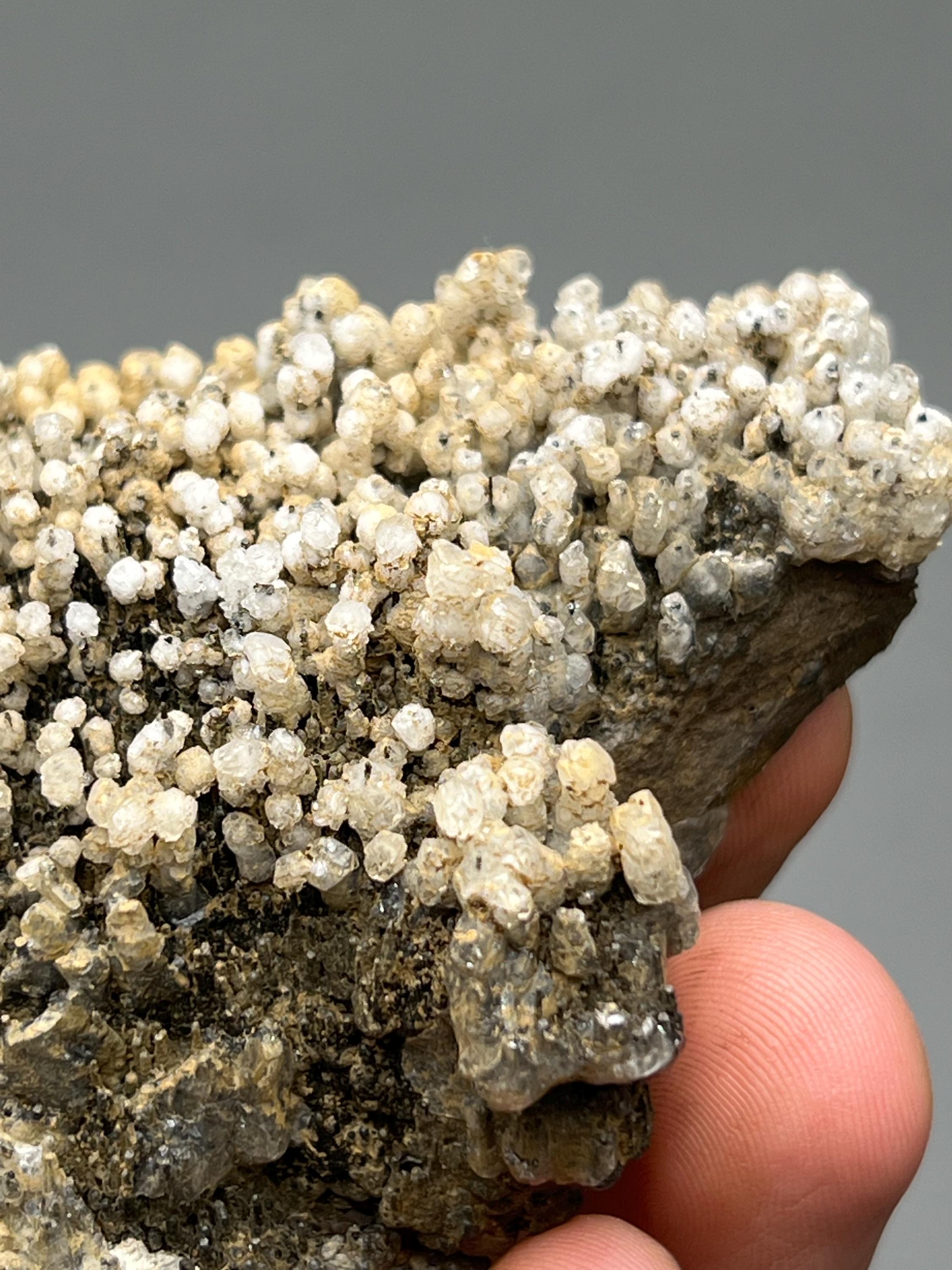 Crystal Calcite on Stalactite Hematite, Turkish Mineral Specimen - Crystal Gemstone AE 