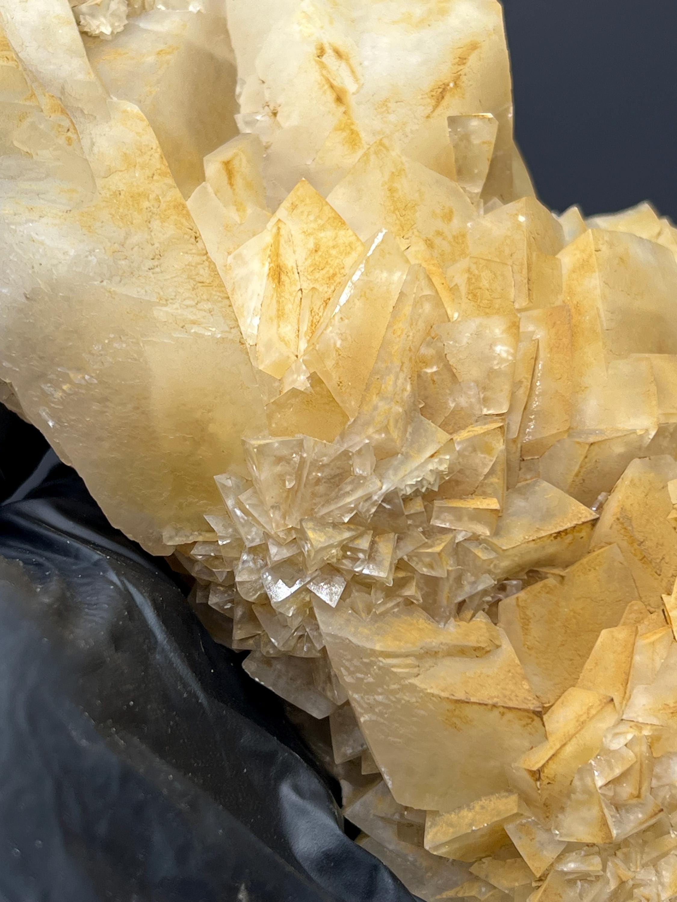 Large Orange Crystal Calcite Specimen - Turkish Mineral Decor - Crystal Gemstone AE 