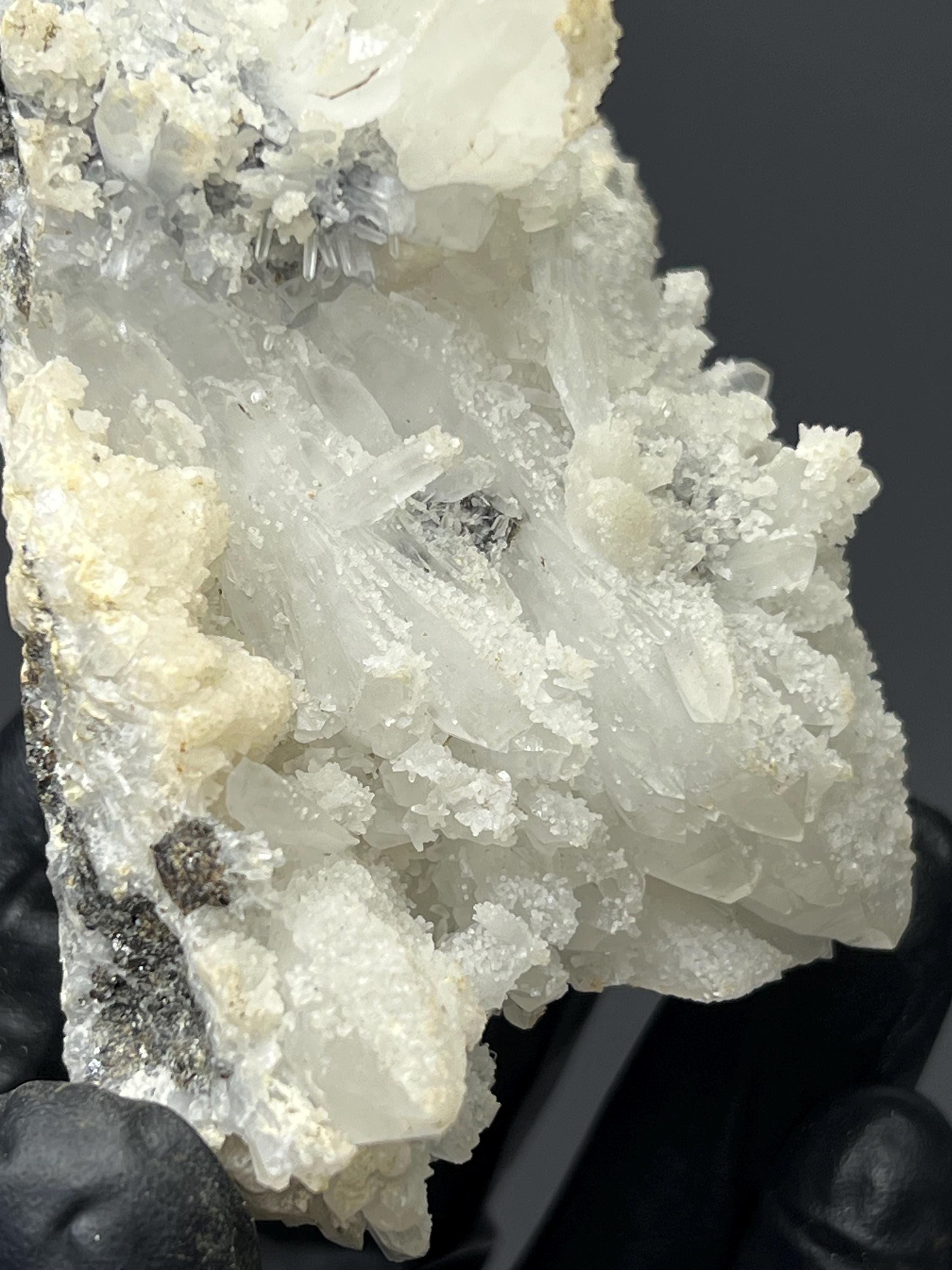 Druzy Crystal Calcite And Crystal Quartz With Sphalerite - Crystal Gemstone AE 