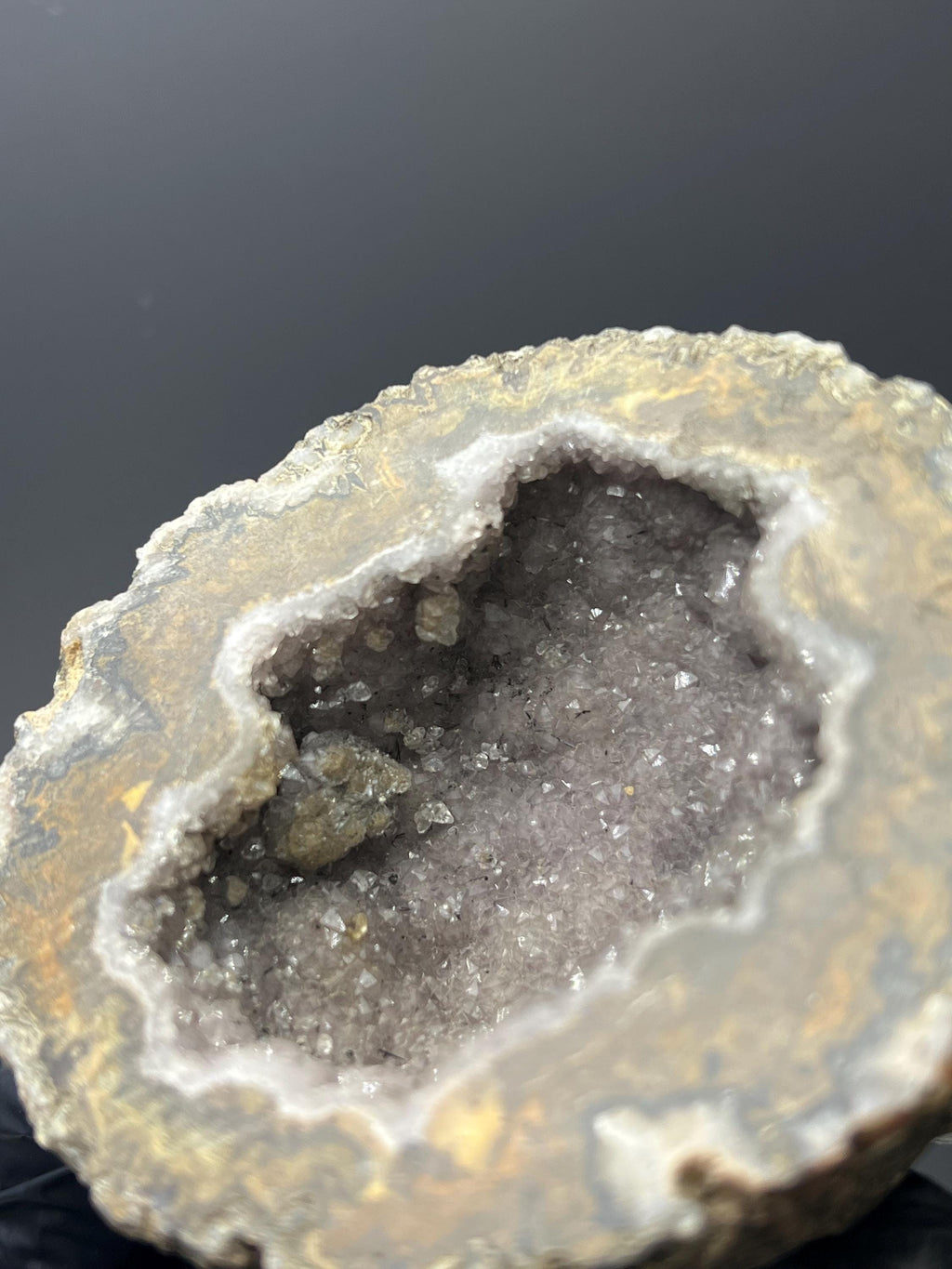 Cave Crystal Quartz With Agate Ball - Crystal Gemstone AE 