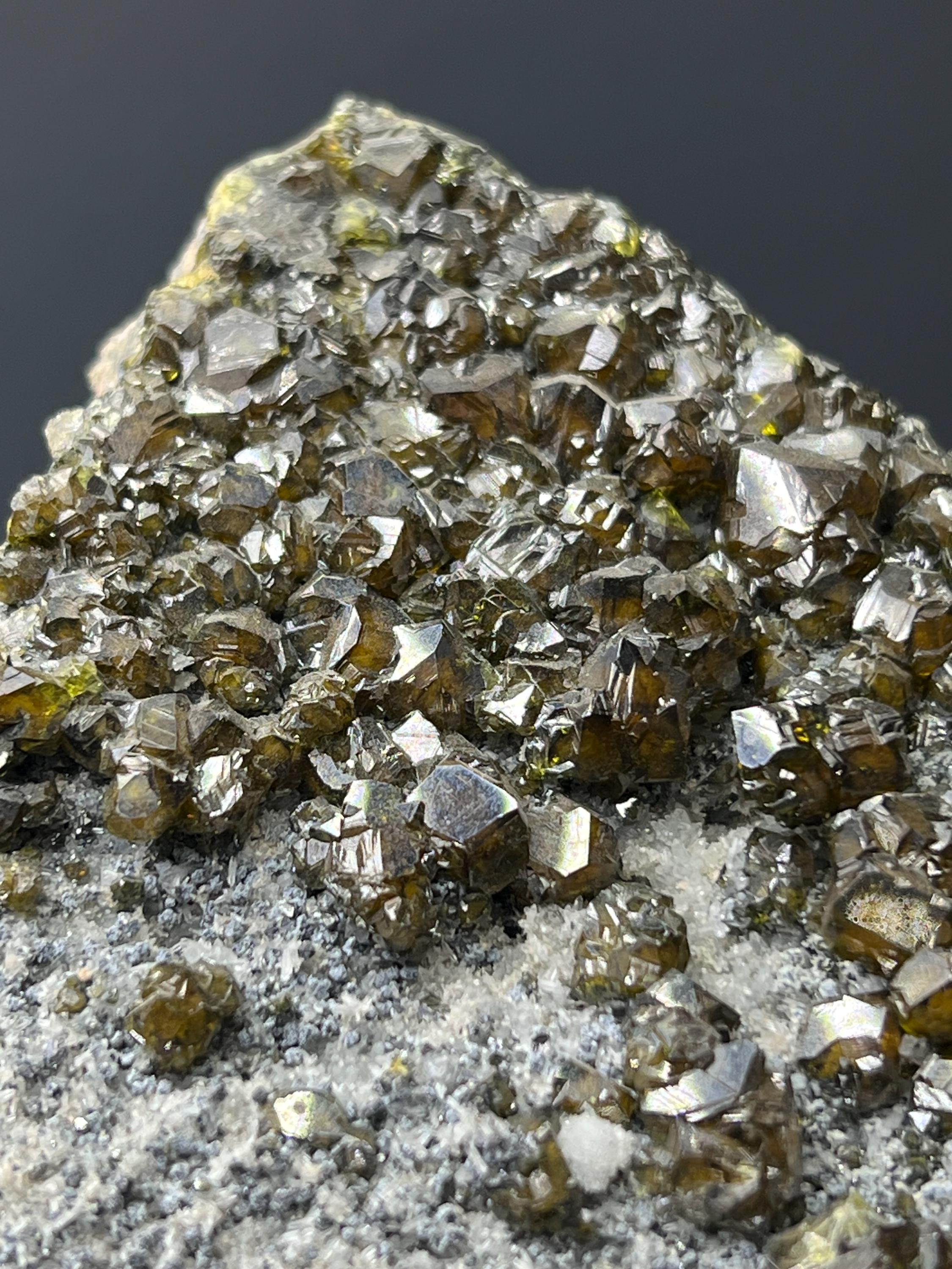 Brownish Color Garnet On Matrix Specimen - Crystal Gemstone AE 