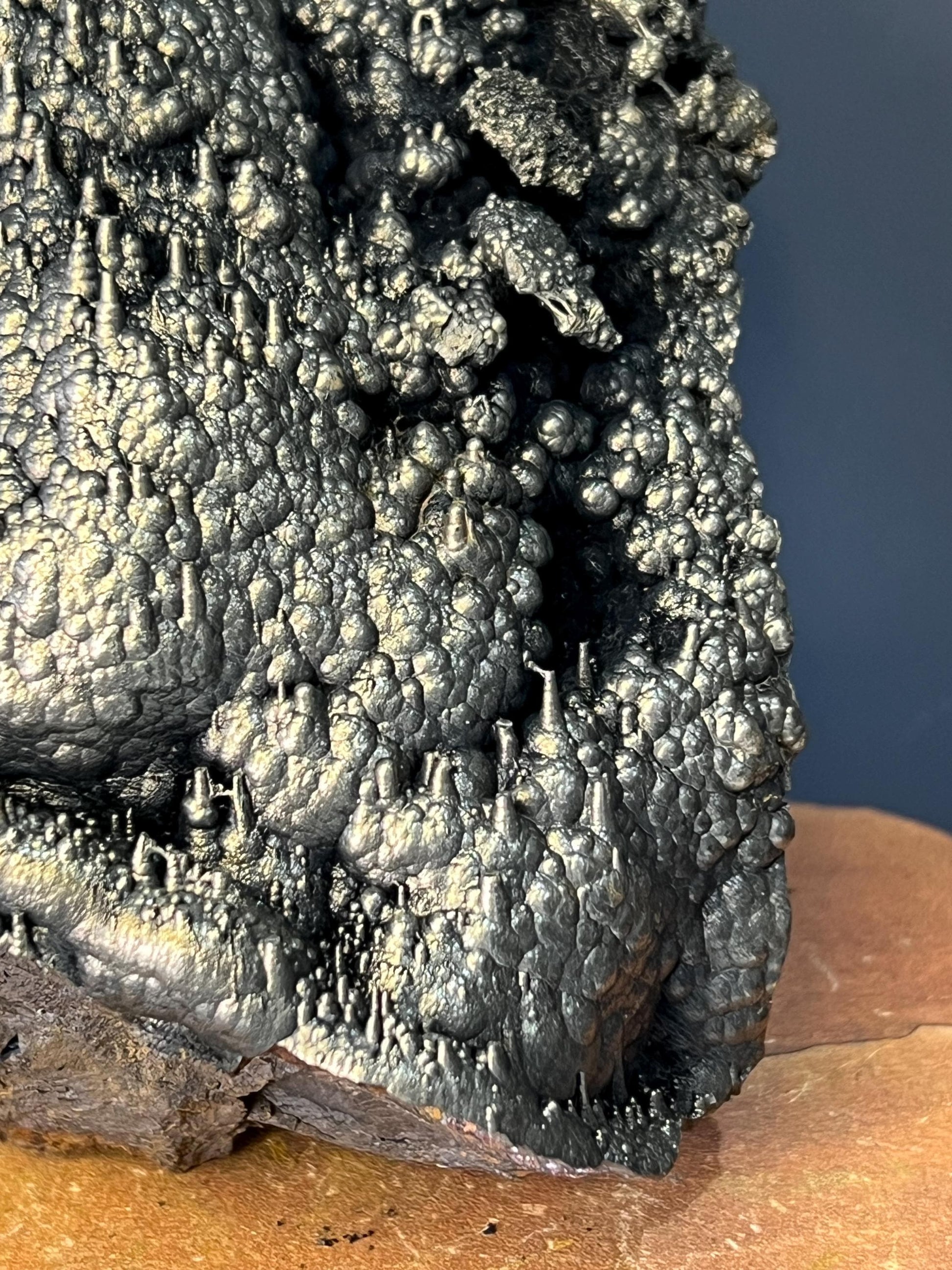 Museum Grade! Very Special Golden Color Stalactite And Botryoidal Formation Goethite Specimen - Crystal Gemstone AE 