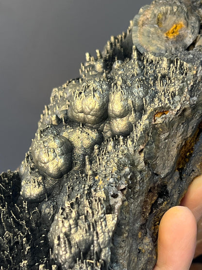 Museum Grade, Very Special Golden Color Stalactite And Botryoidal Formation Goethite Specimen - Crystal Gemstone AE 