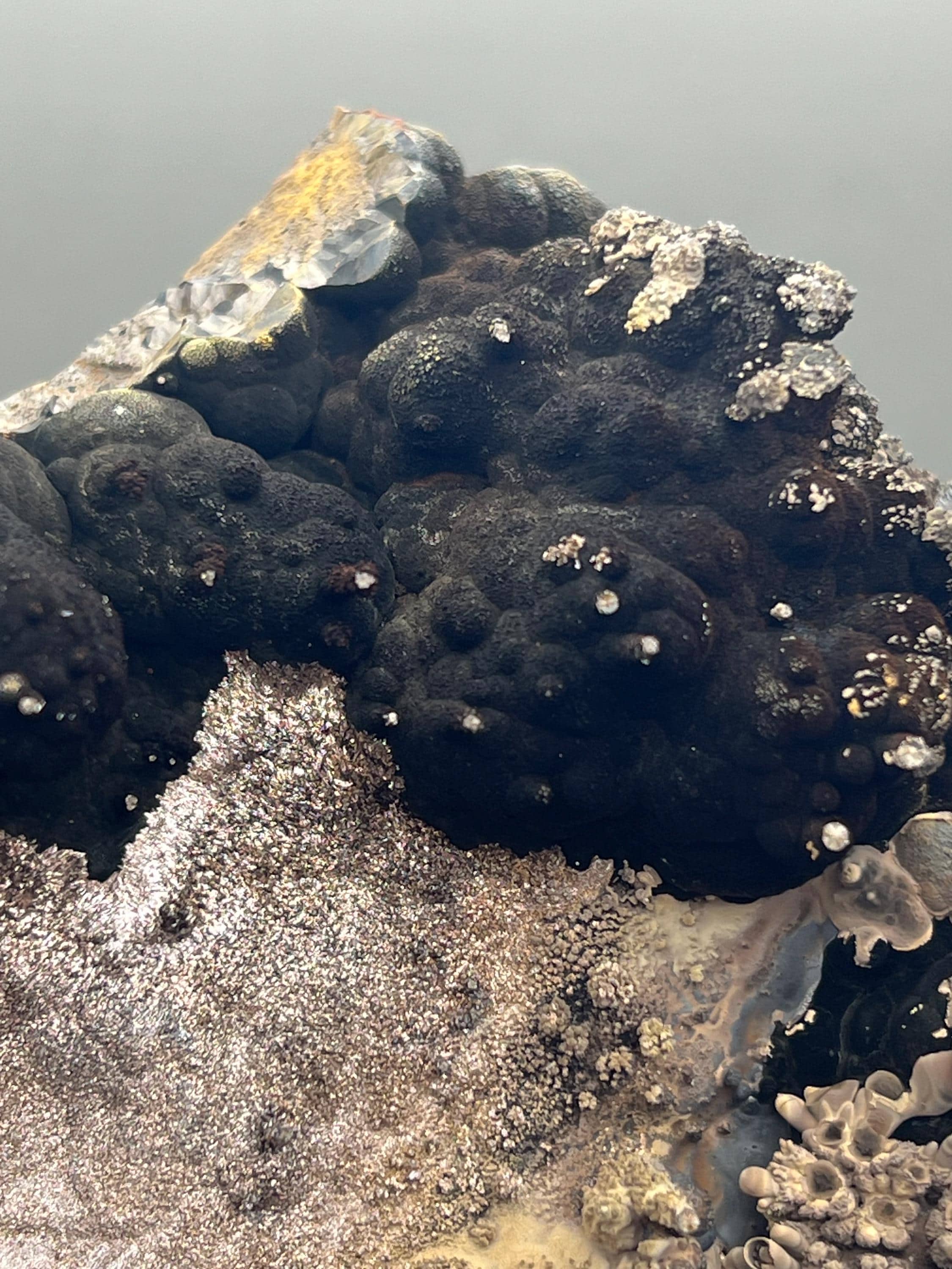Very Special, Limonite And Specularite On Stalactite And Botryoidal Formed Goethite - Crystal Gemstone AE 
