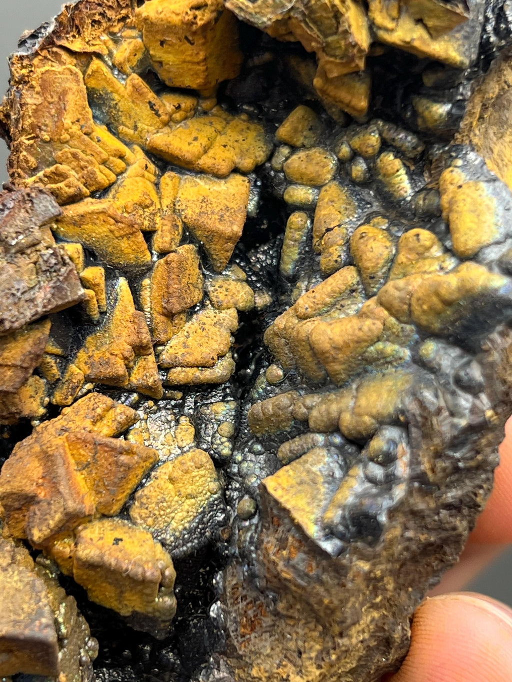 Very Unique And Very Showy, Colorful goethite on siderite, Special Collection Piece - Crystal Gemstone AE 