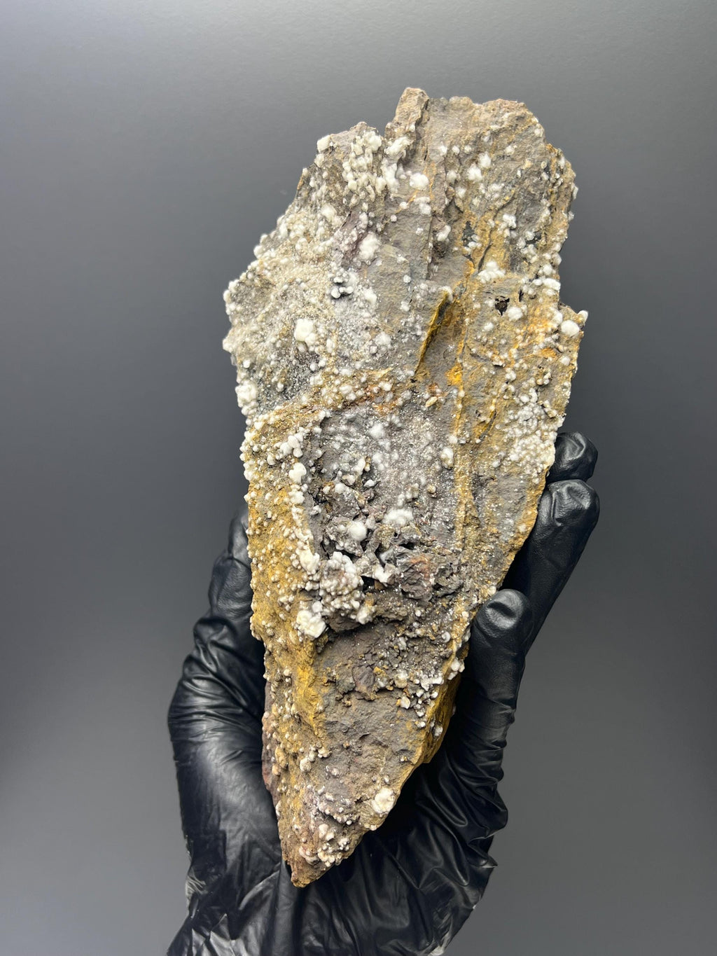 Crystal Barite And Calcite On Hematite - Crystal Gemstone AE 
