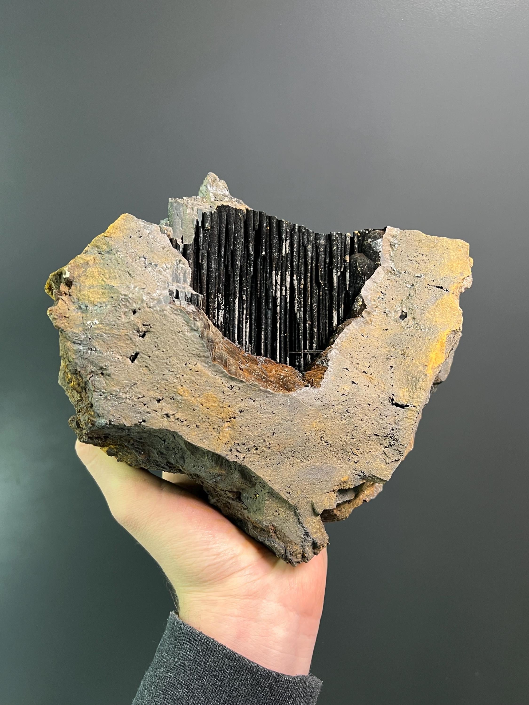 Museum Grade Large Size Limonite And Specularite On Stalactite Goethite - Crystal Gemstone AE 
