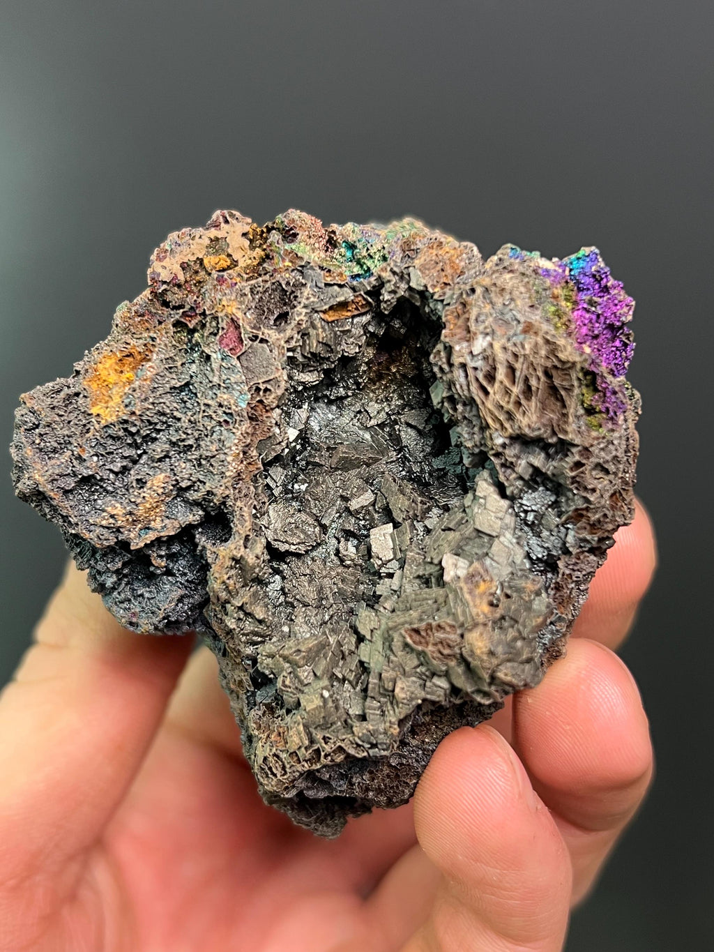 Colourful Turgite With Iton Siderite - Crystal Gemstone AE 