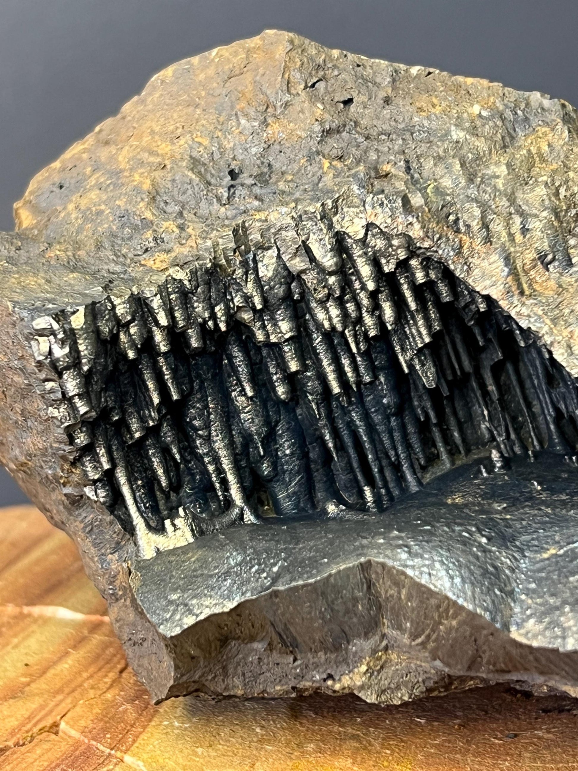 Museum Grade, Very Special Cave Shaped Golden Color Stalactite Goethite Specimen - Crystal Gemstone AE 