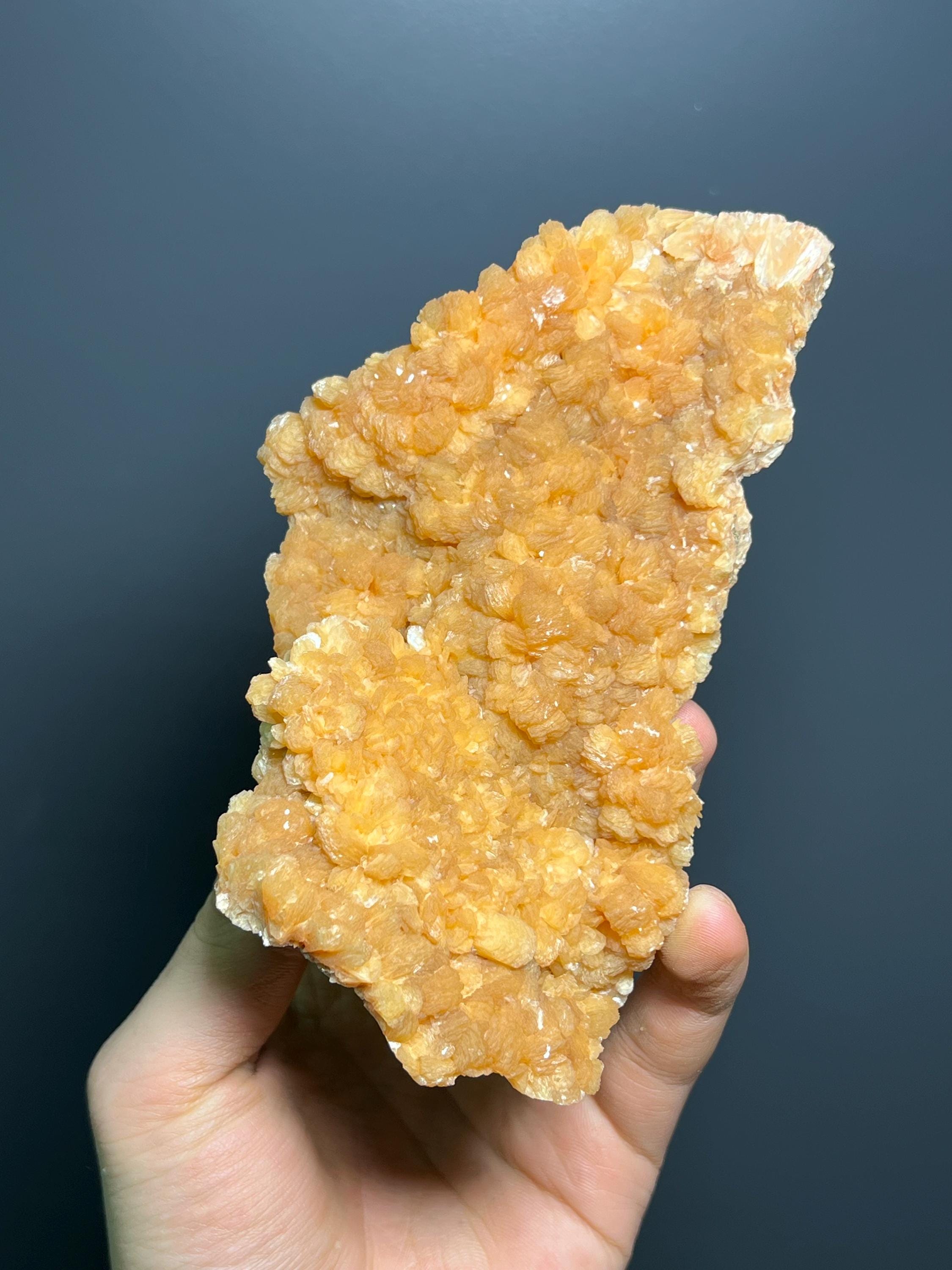 Orange Stilbite Specimen, 415gram - Crystal Gemstone AE 