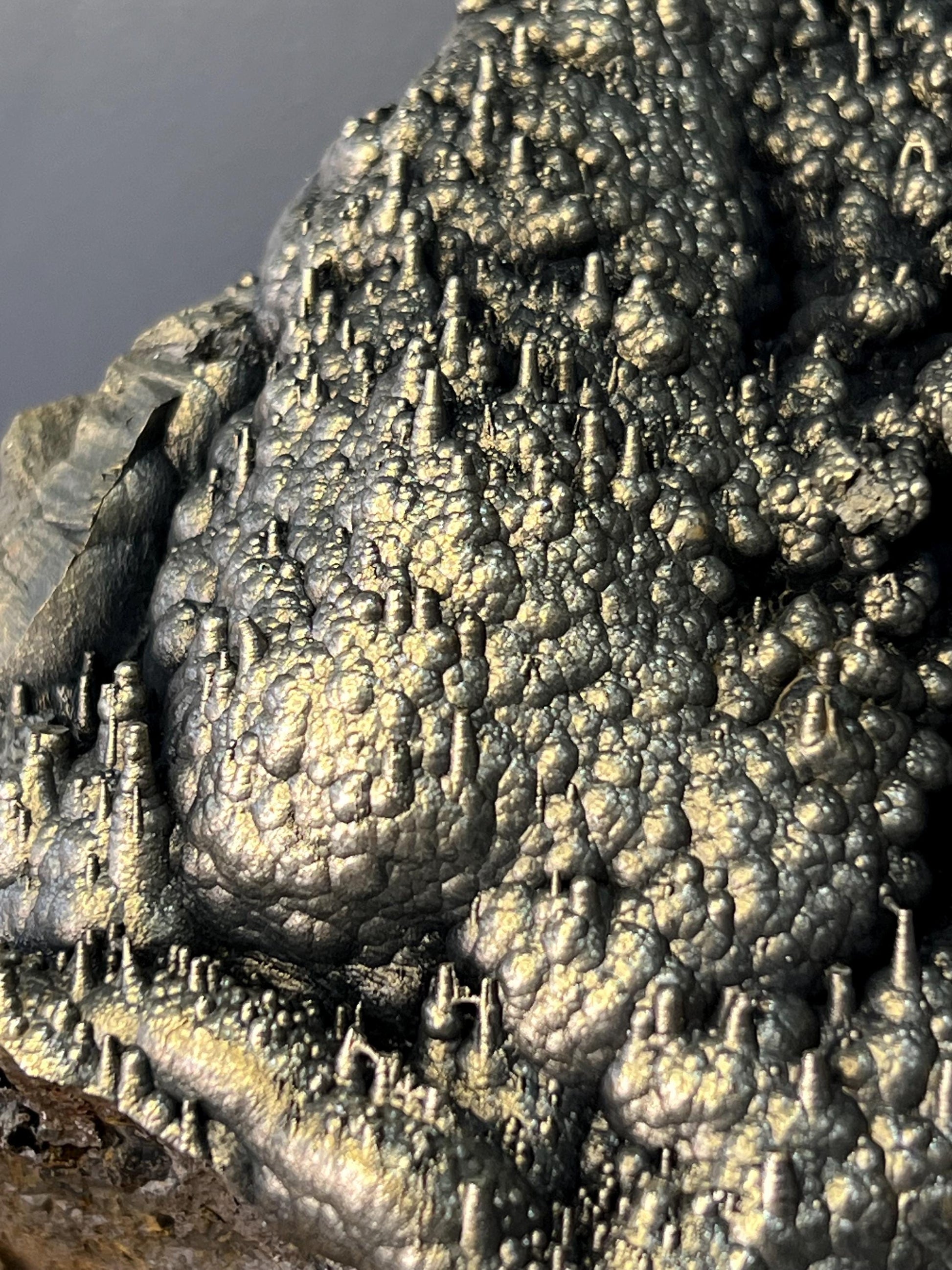 Museum Grade! Very Special Golden Color Stalactite And Botryoidal Formation Goethite Specimen - Crystal Gemstone AE 