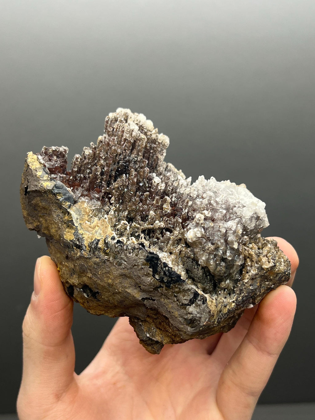 Museum Quality Crystal Calcite On Stalactite Hematite - Crystal Gemstone AE 