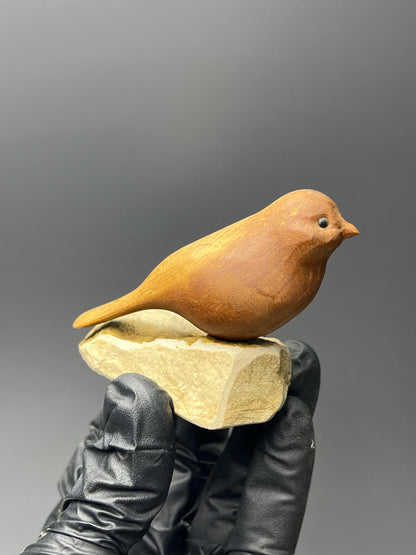Wood Bird On Matrix - Crystal Gemstone AE 
