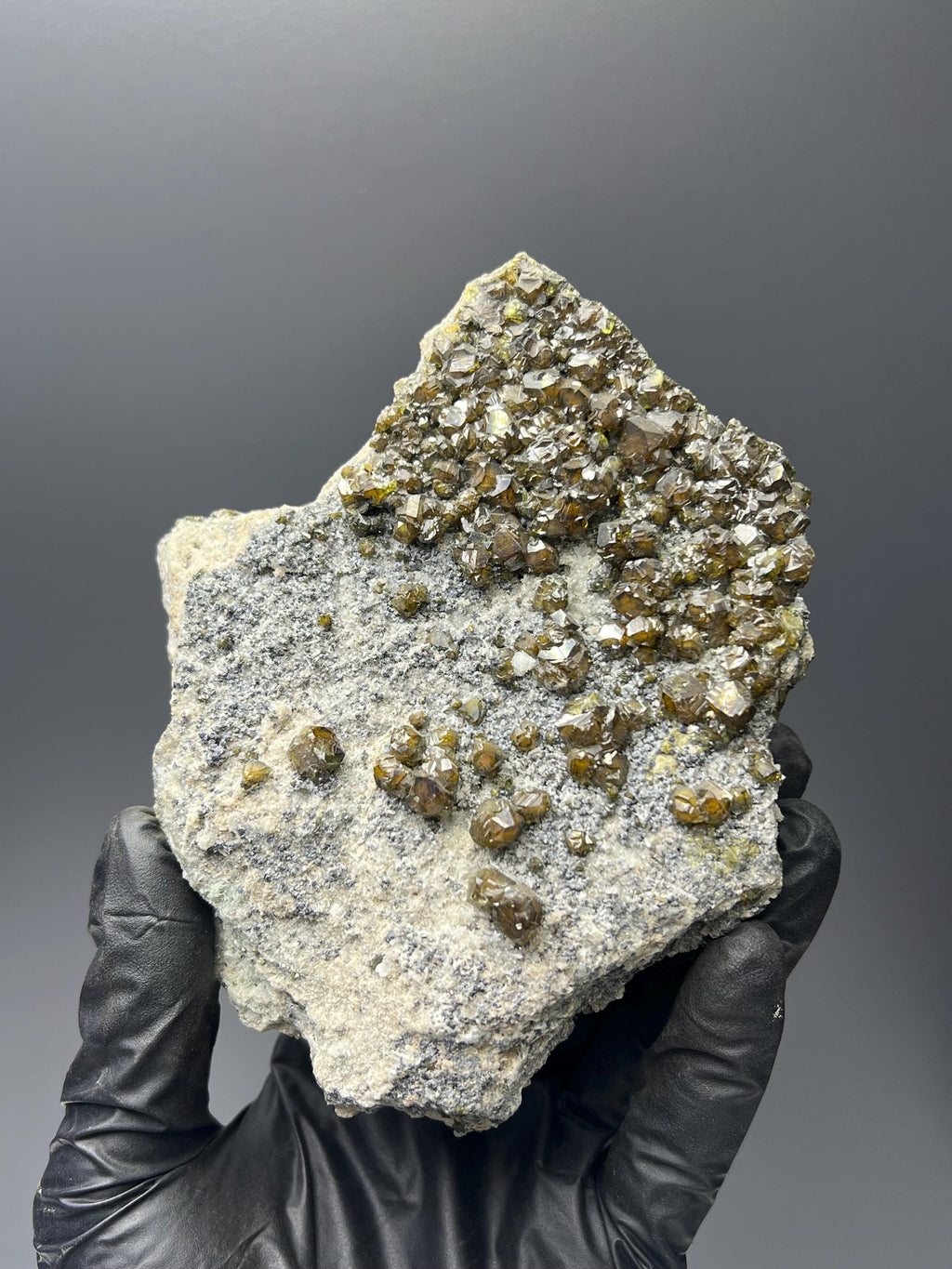 Brownish Color Garnet On Matrix Specimen - Crystal Gemstone AE 