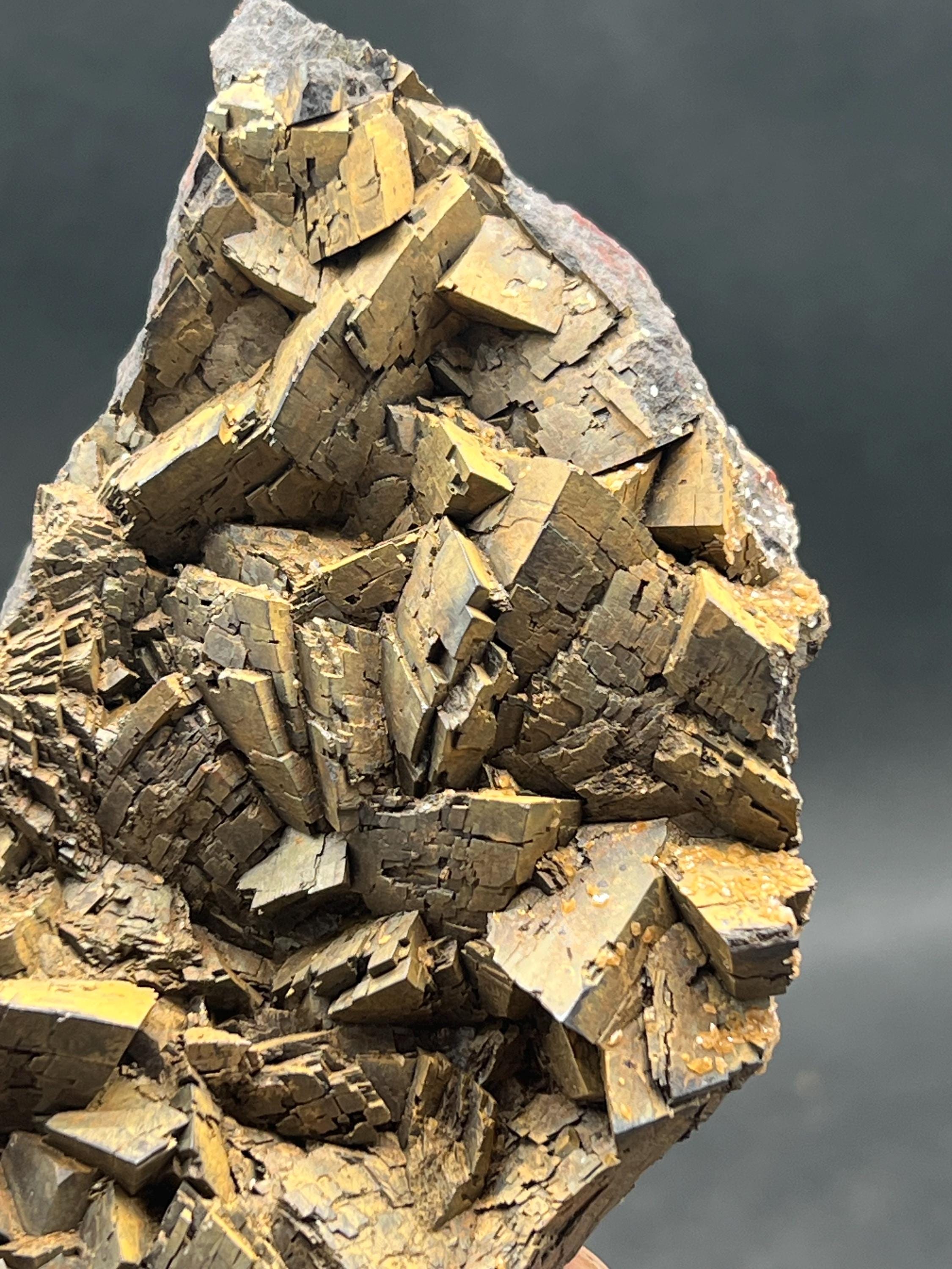 Special Quality, Calcite And Limonite On Iron Siderite, For Special Collection - Crystal Gemstone AE 