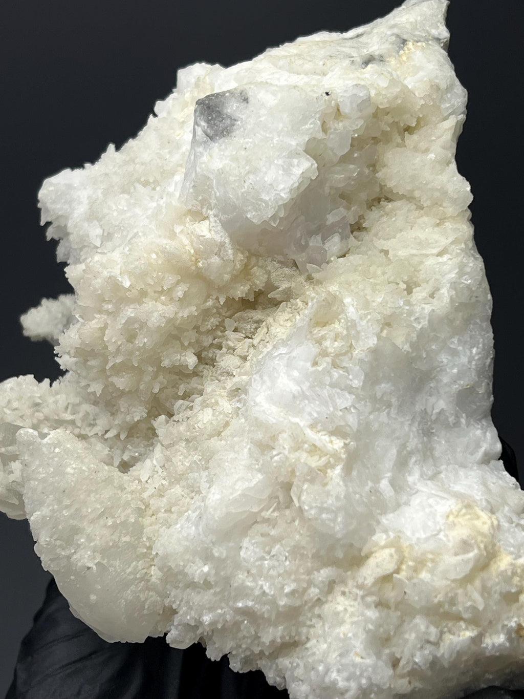 Snow Crystal Calcite With Crystal Quartz Specimen - Crystal Gemstone AE 