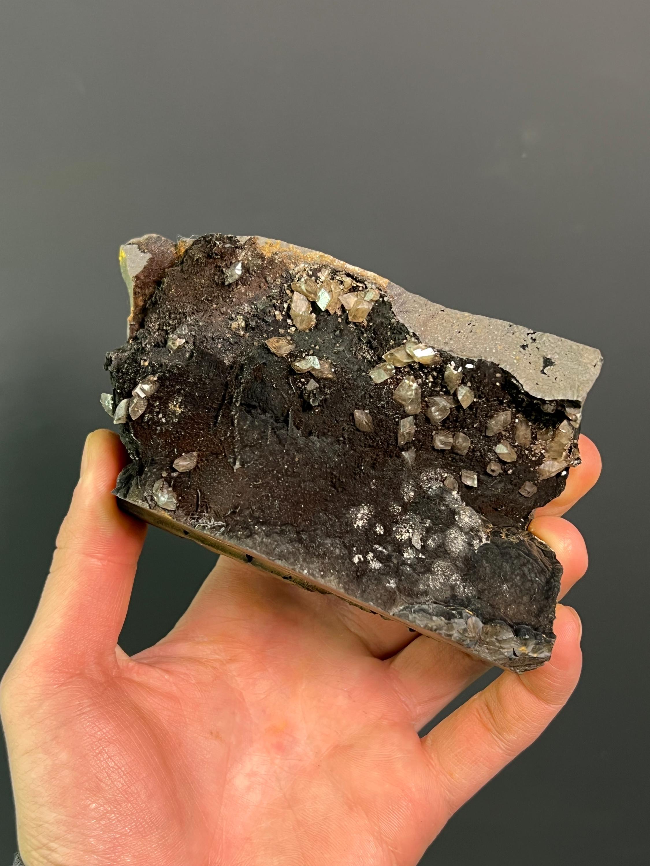 Very Special Crystal Barite With Goethite Small Stalactites - Crystal Gemstone AE 