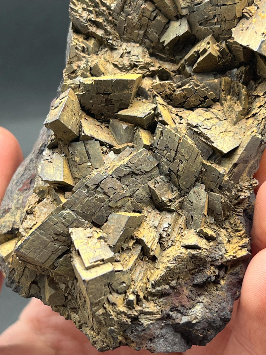 Special Quality, Calcite And Limonite On Iron Siderite, For Special Collection - Crystal Gemstone AE 