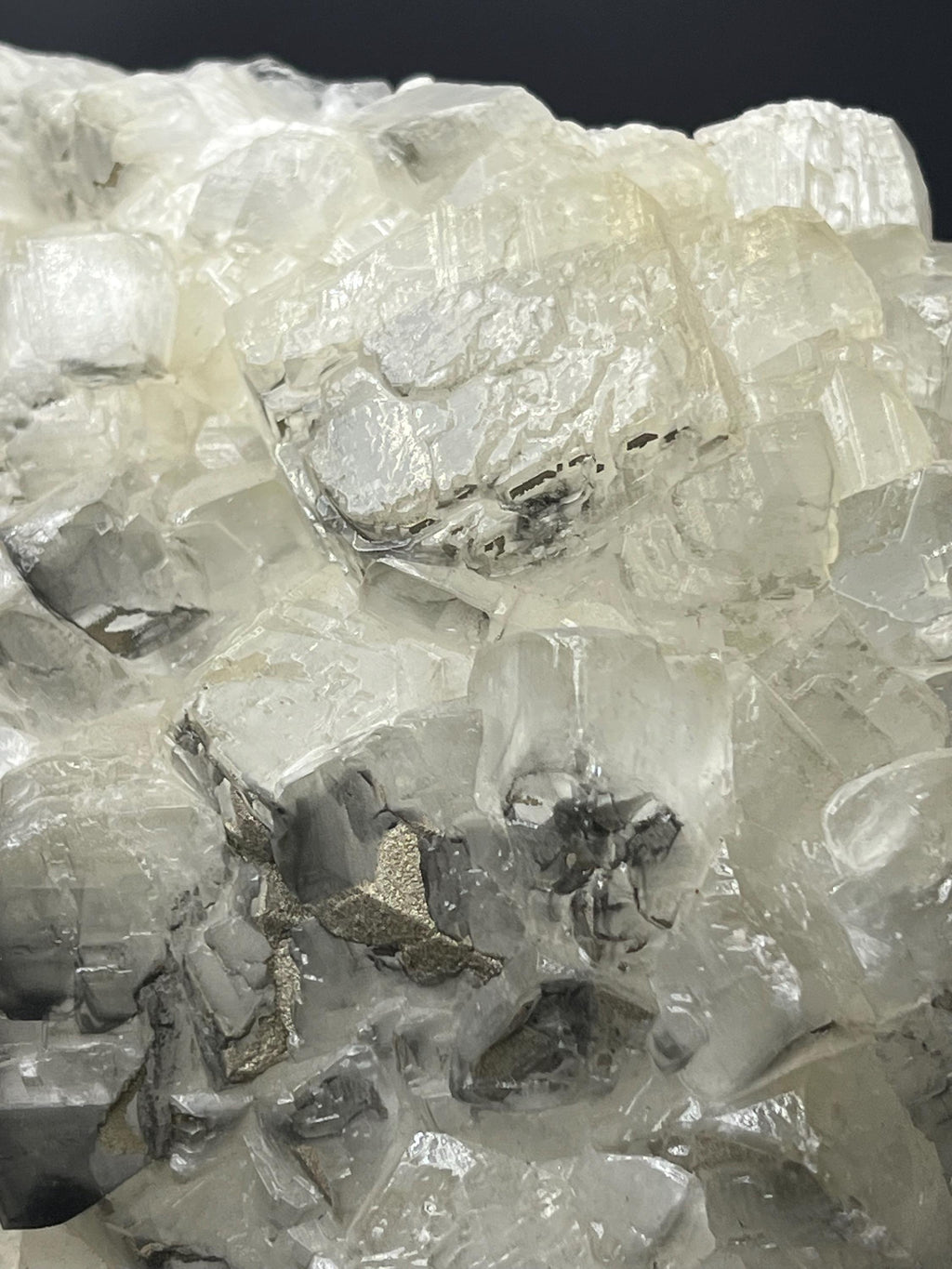 Pyrite With Cubic Gray & White Crystal Calcite - Crystal Gemstone AE 