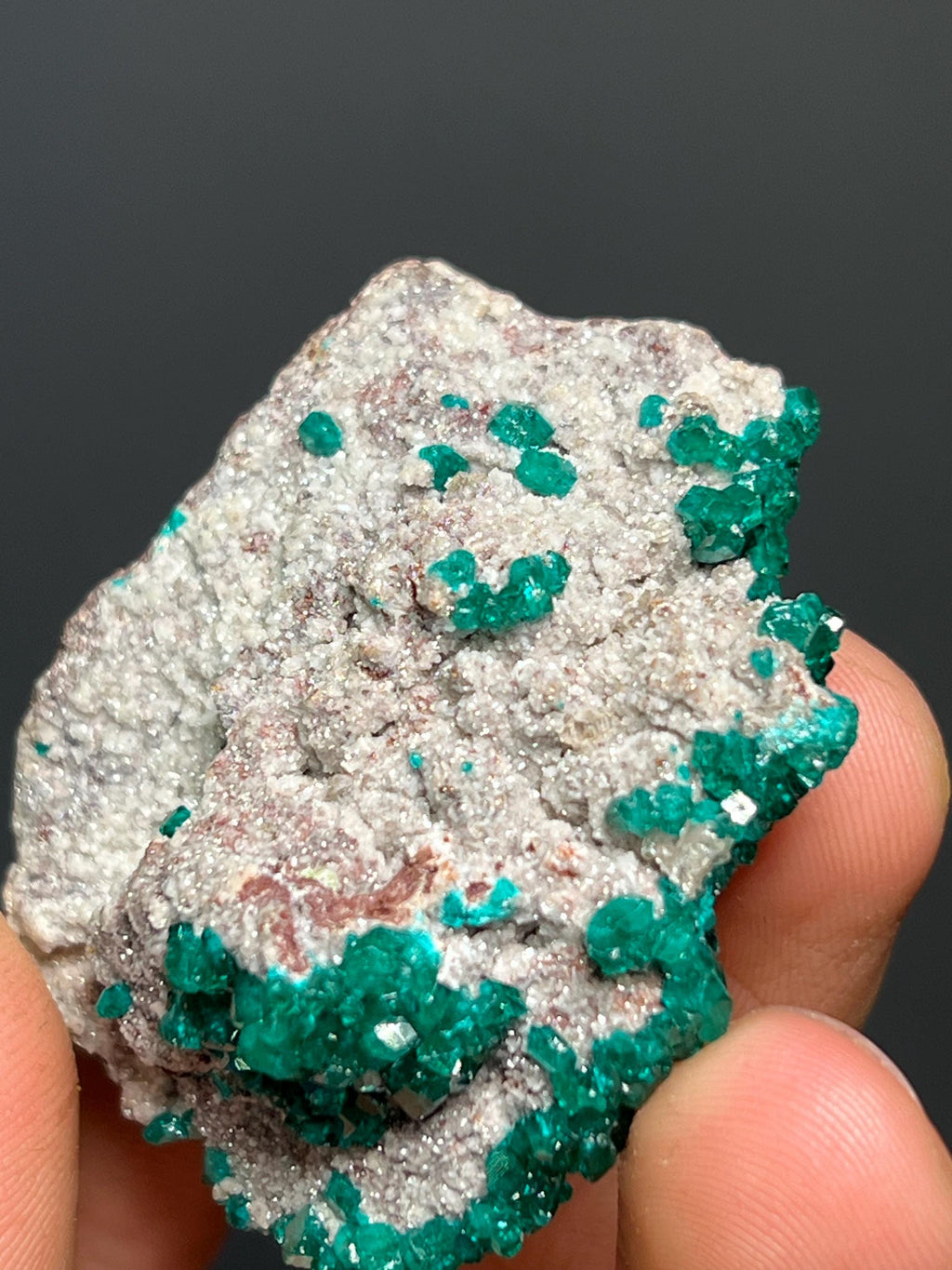 Dioptase With Cerussite - Namibia - Crystal Gemstone AE 