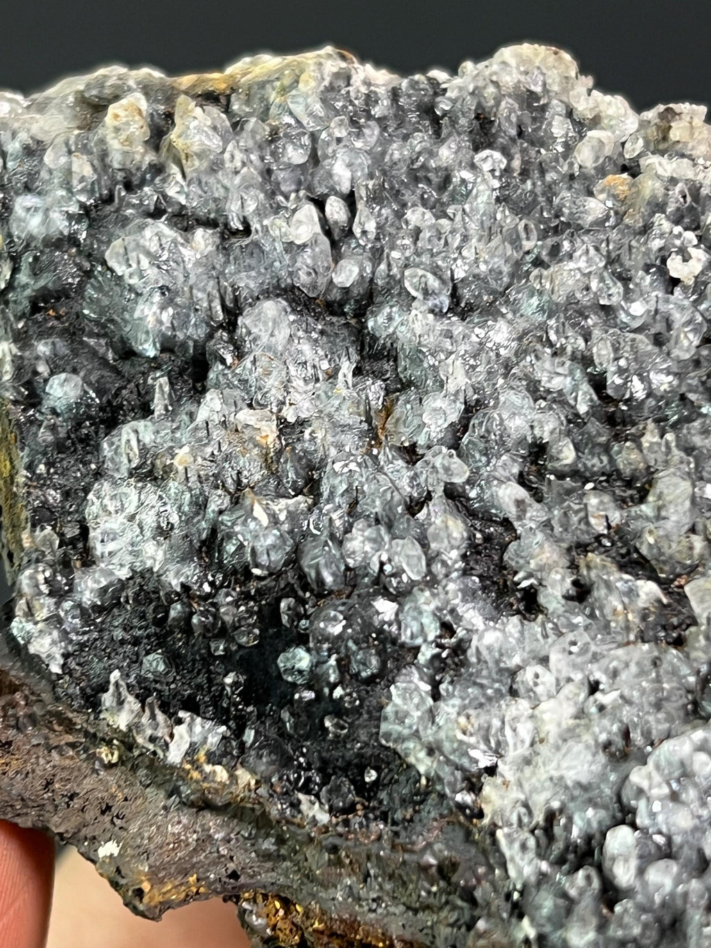 Crystal Calcite On Small Stalactites Goethite - Crystal Gemstone AE 