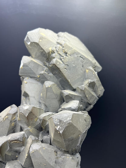 Museum Quality! Extra Large Pyrite With Gray Crystal Calcite