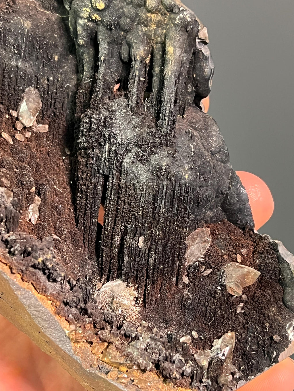 Museum Grade Crystal Barite On Stalactite Goethite - Crystal Gemstone AE 
