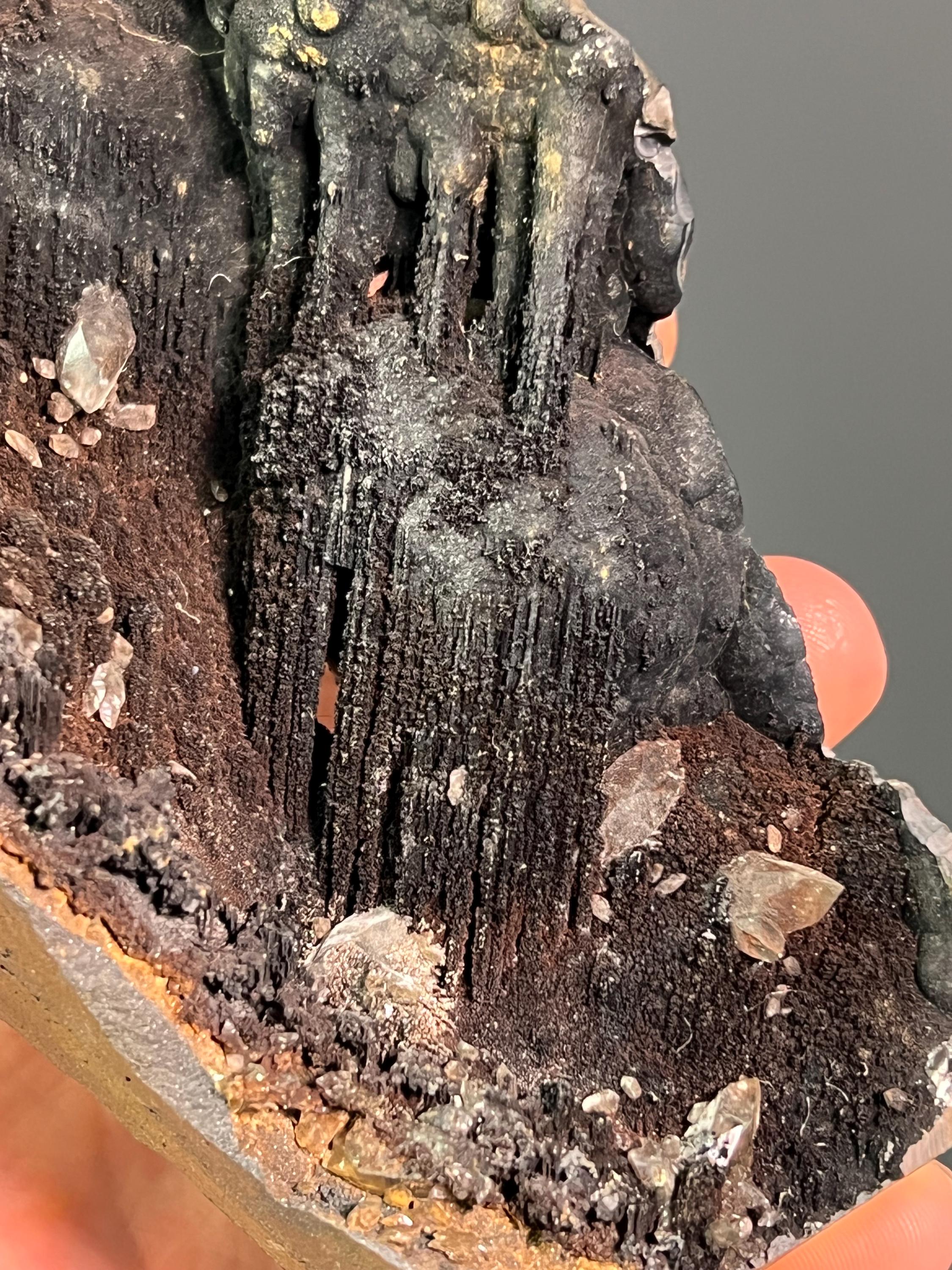 Museum Grade Crystal Barite On Stalactite Goethite - Crystal Gemstone AE 