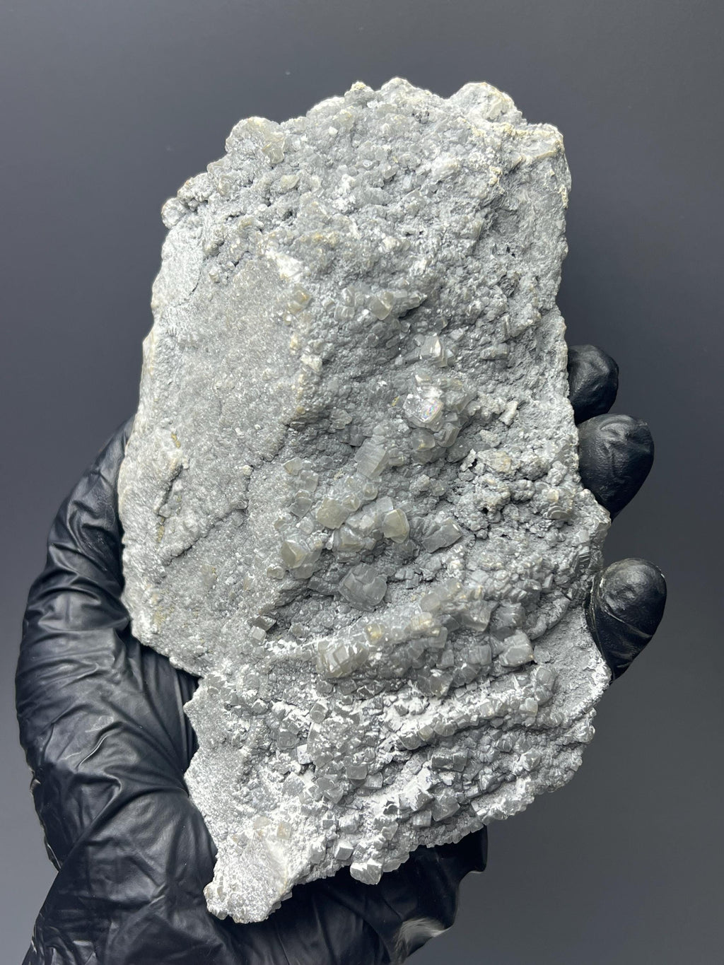 Special Cubic Clear Crystal Calcite On Gray Calcite - Crystal Gemstone AE 