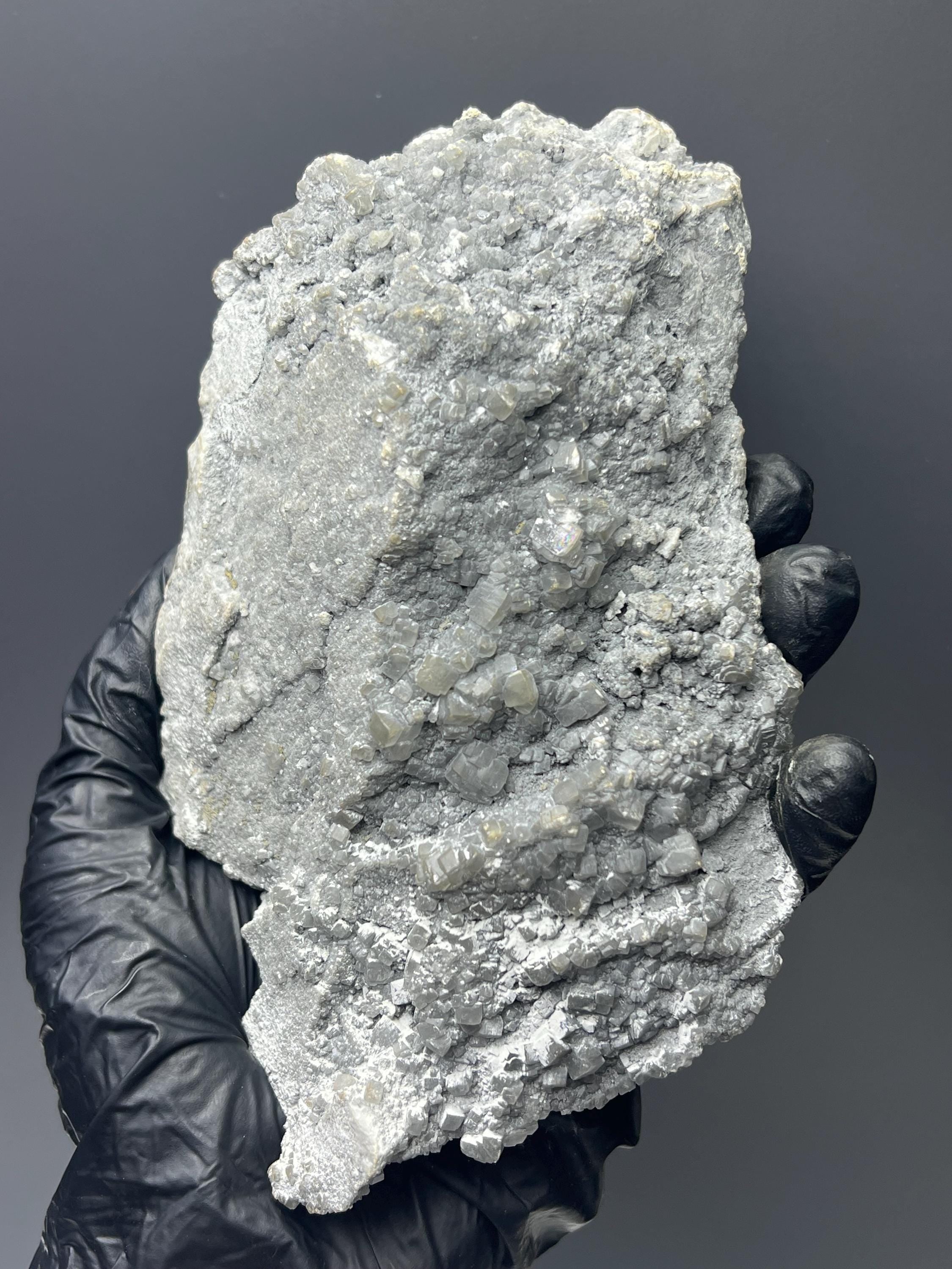 Special Cubic Clear Crystal Calcite On Gray Calcite - Crystal Gemstone AE 