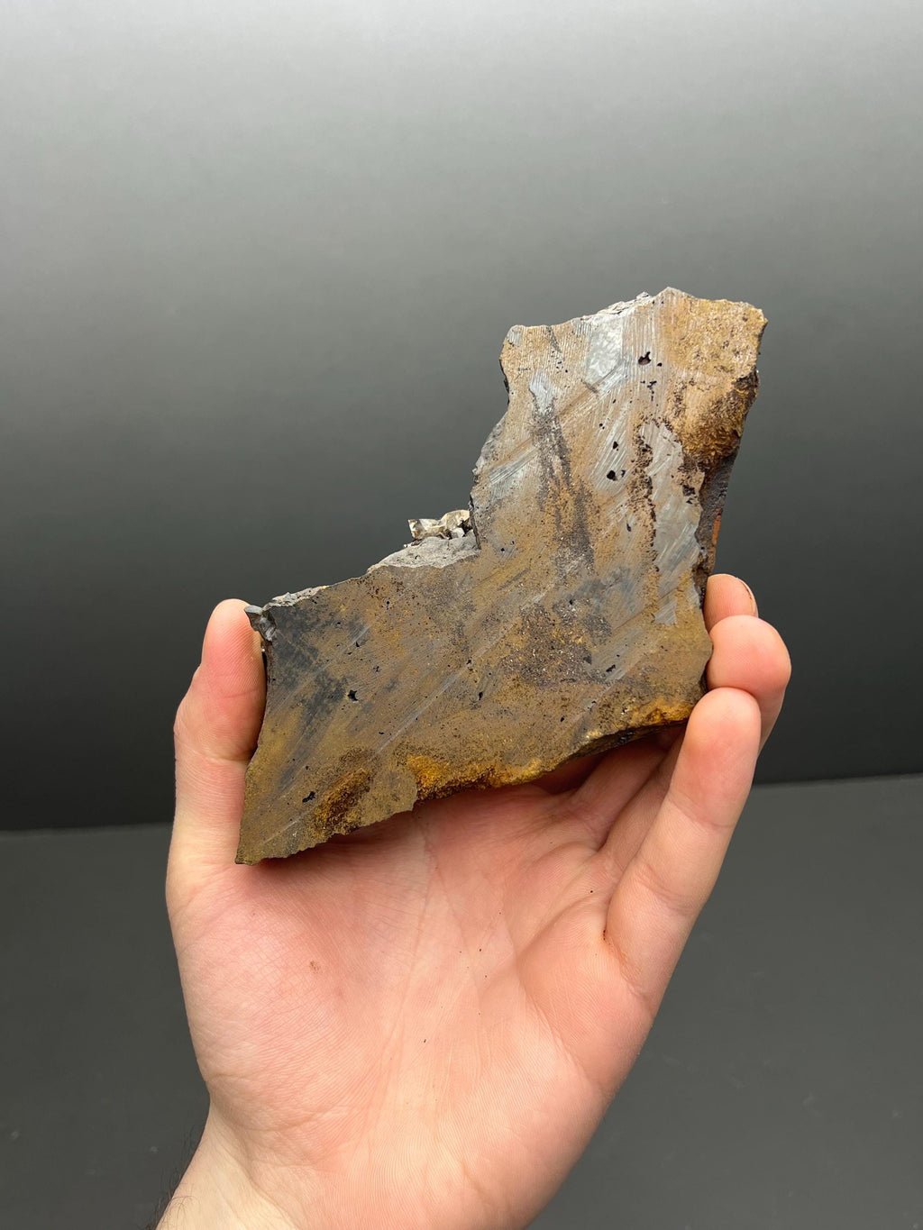 Calcite And Limonite On Goethite - Crystal Gemstone AE 