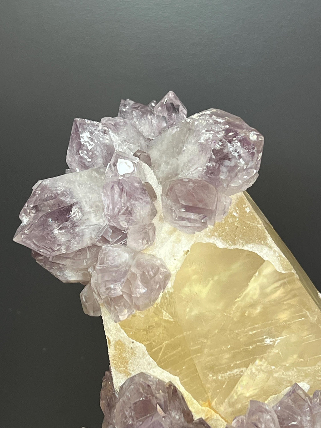 Museum Quality Very Rare Amethyst On Calcite - Crystal Gemstone AE 