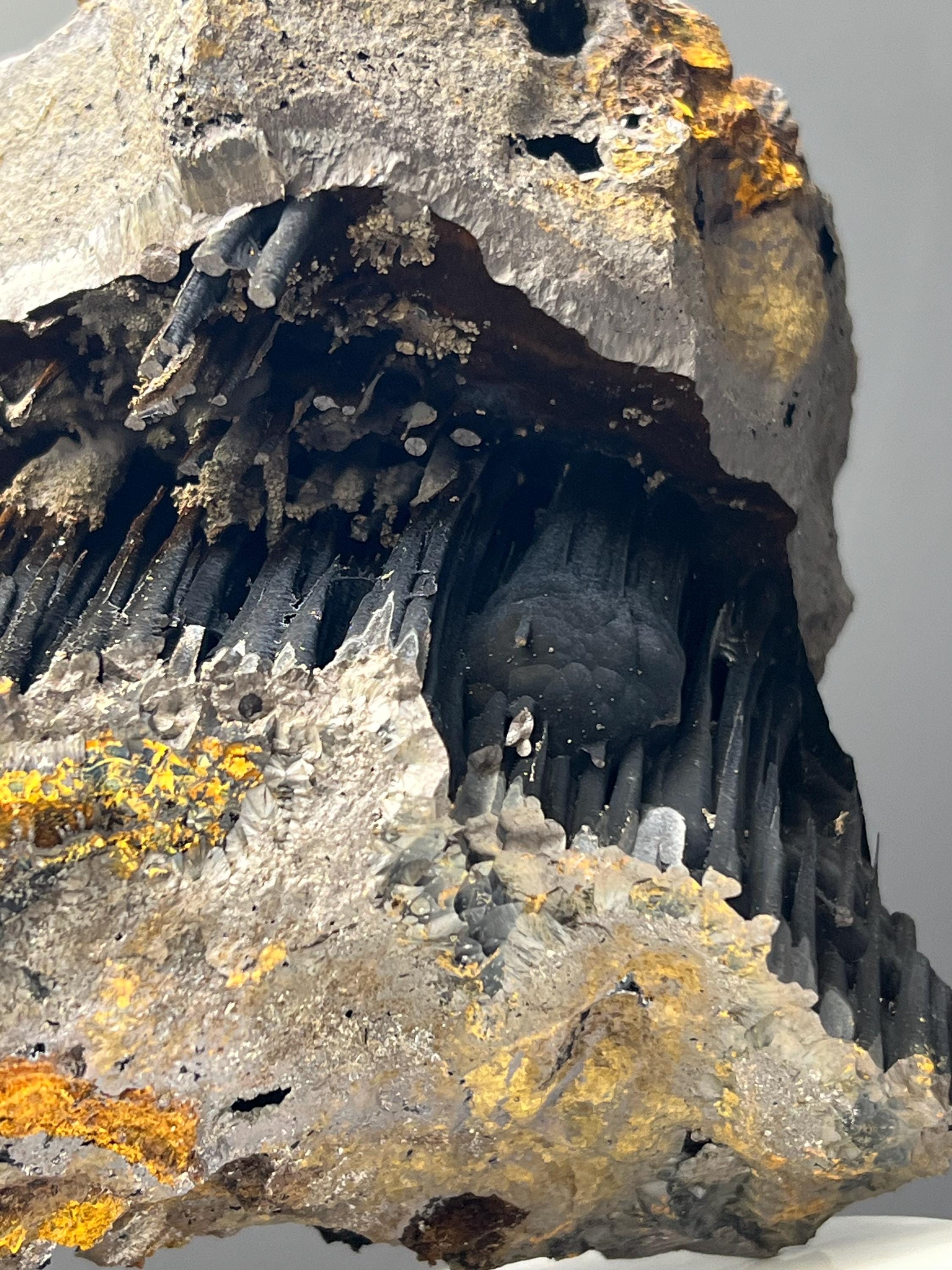 Museum Grade! Limonite And Specularite With Velvet Function Stalactite Goethite Specimen, For Special Collection - Crystal Gemstone AE 
