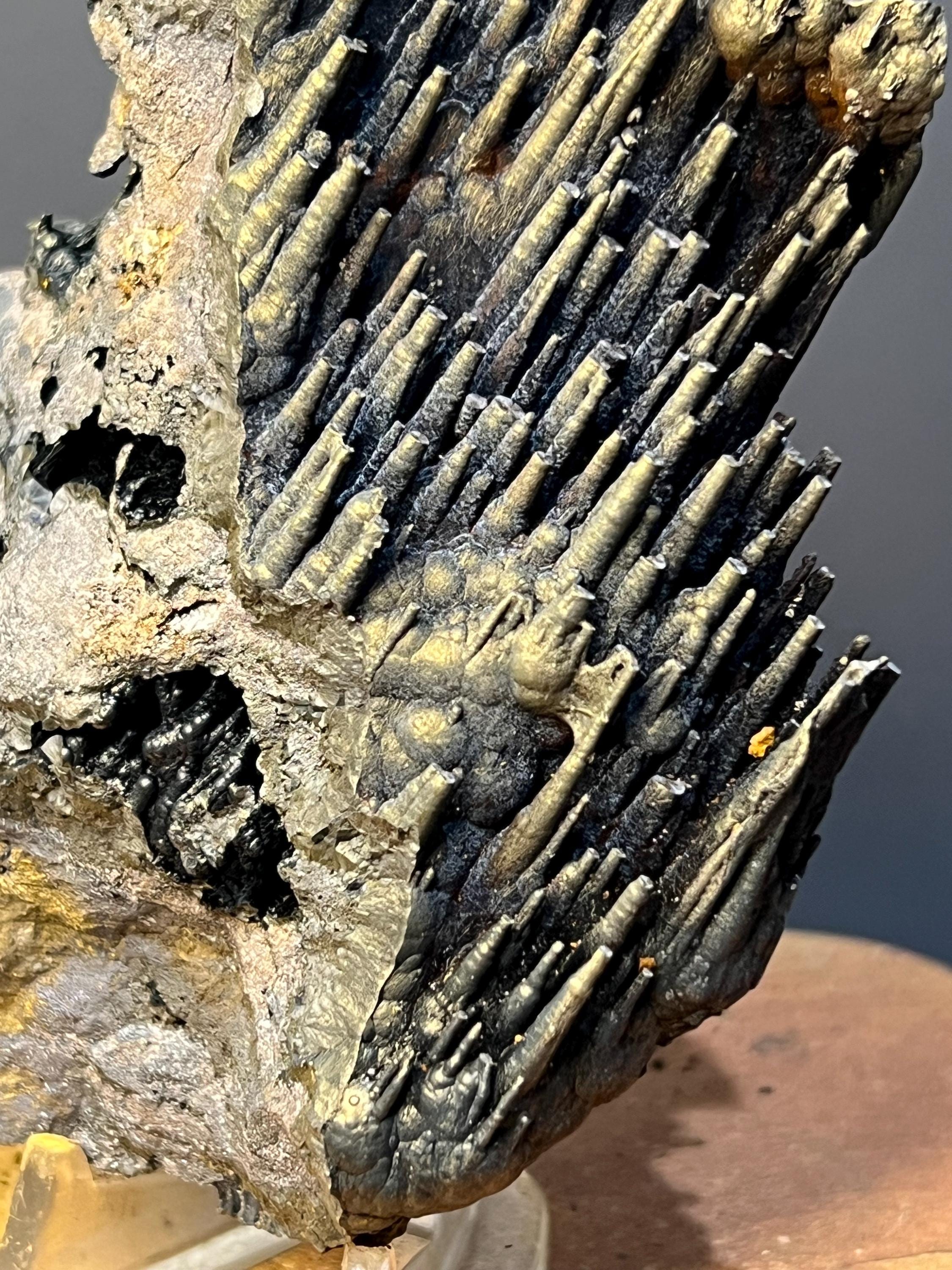 Museum Quality! Very Special Golden Color Stalactite Goethite Specimen - Crystal Gemstone AE 