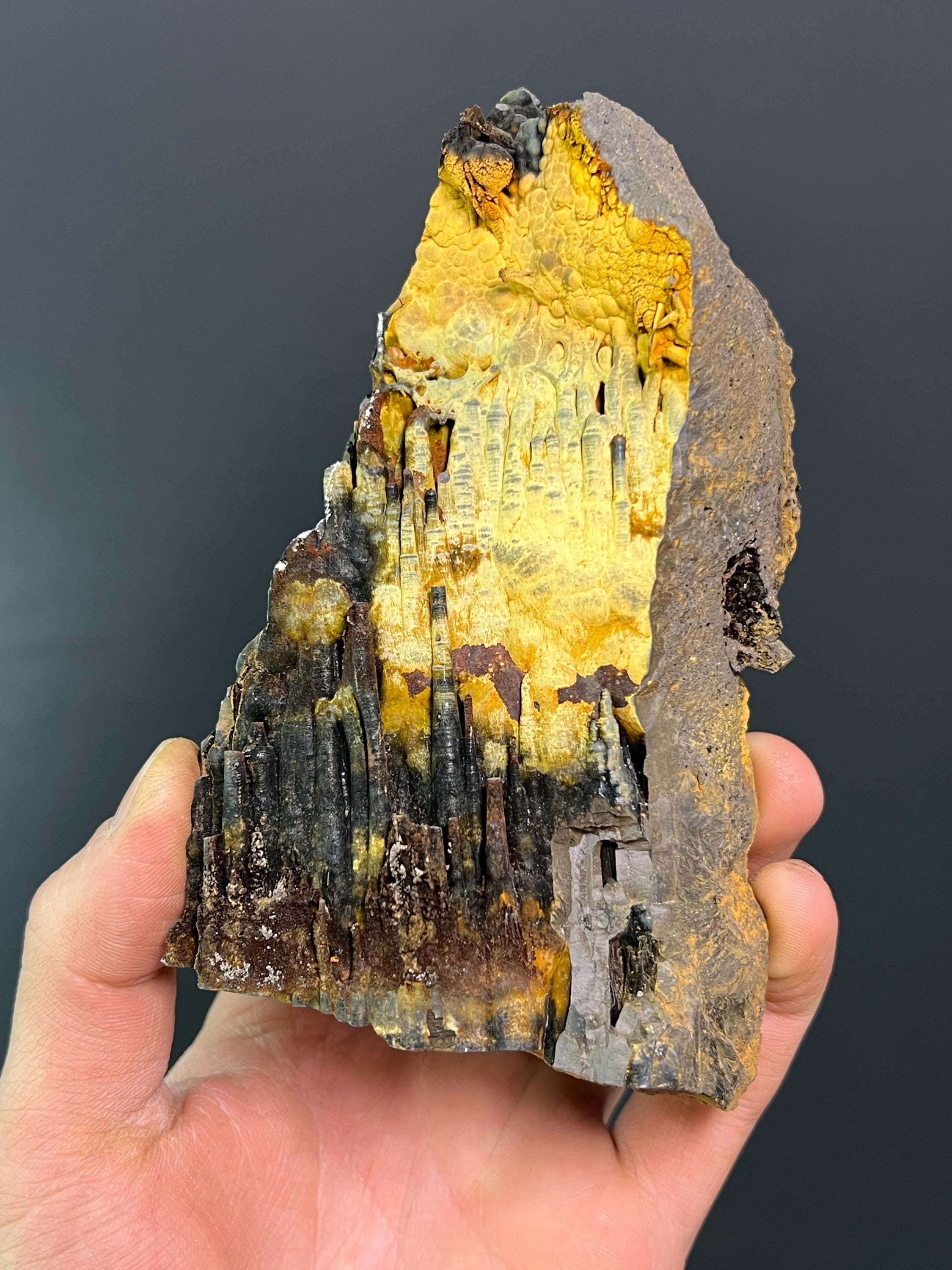 Limonite With Stalactite Goethite Mineral - Crystal Gemstone AE 