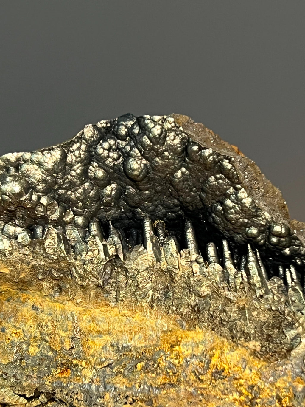 Showy Golden Color Cave Stalactite Goethite Specimen - Crystal Gemstone AE 