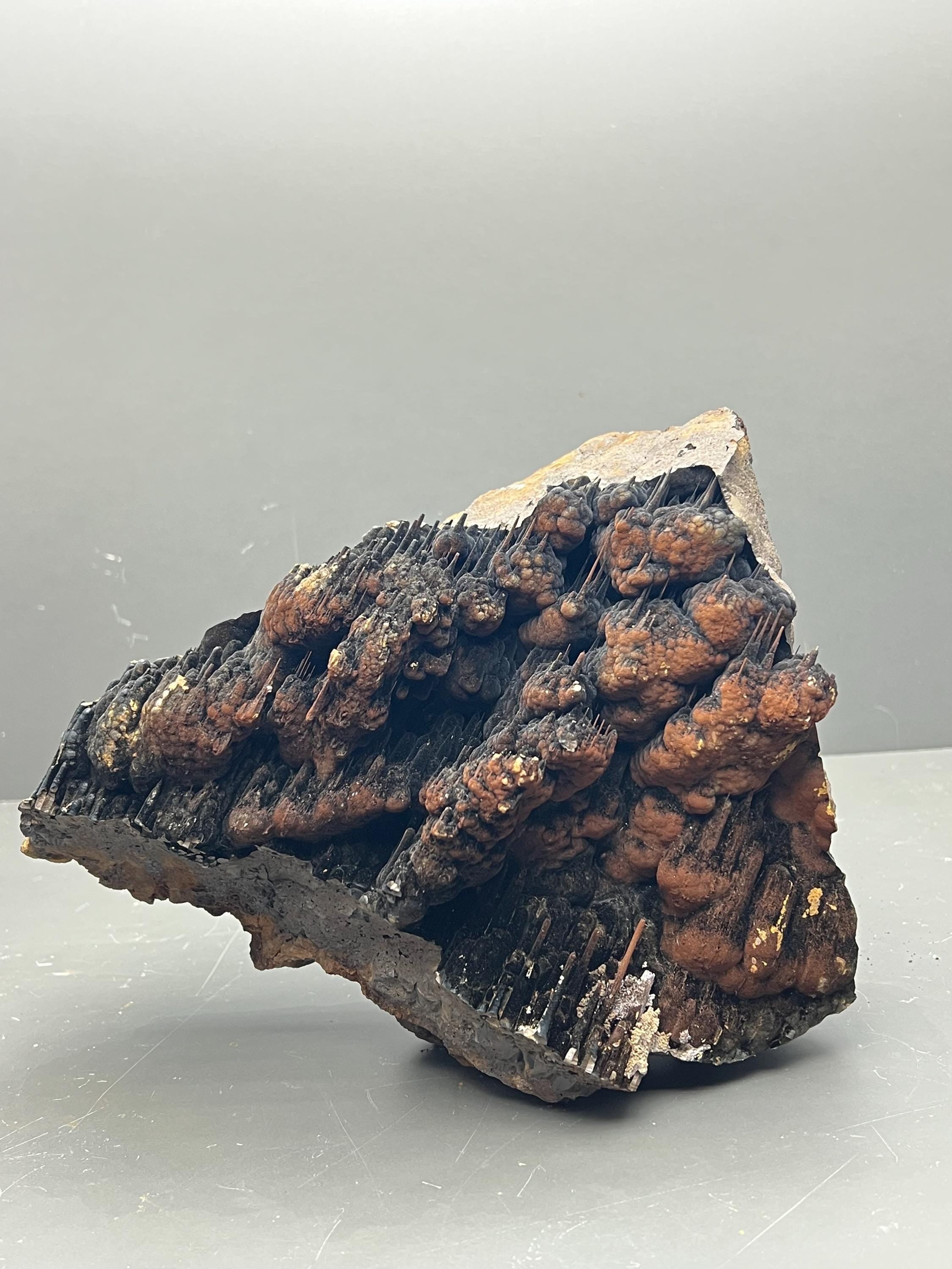 Limonite And Specularite On Stalactite Goethite Specimen - Crystal Gemstone AE 