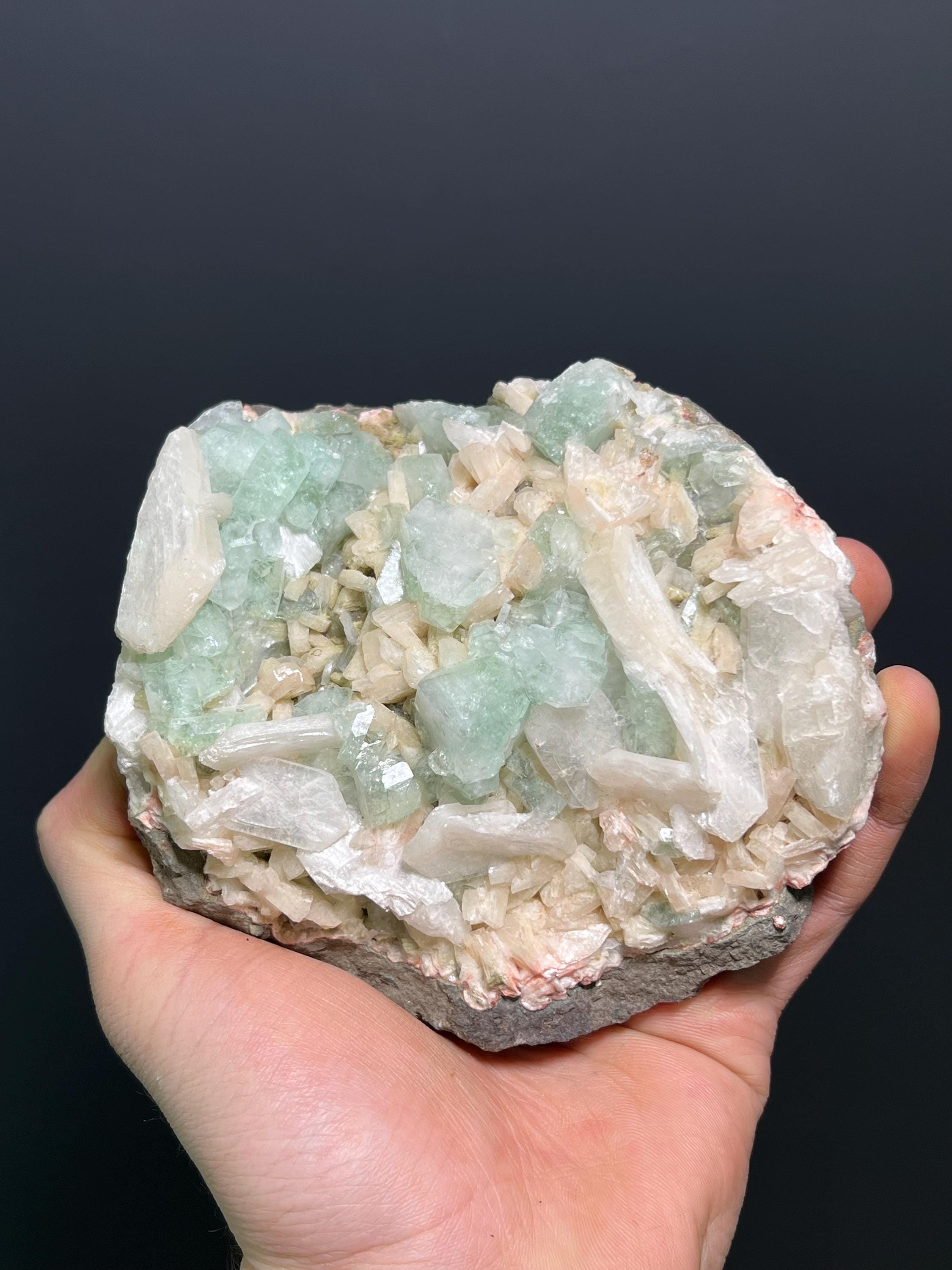 Apophyllite With Heuldanite Specimen, 1kg - Crystal Gemstone AE 