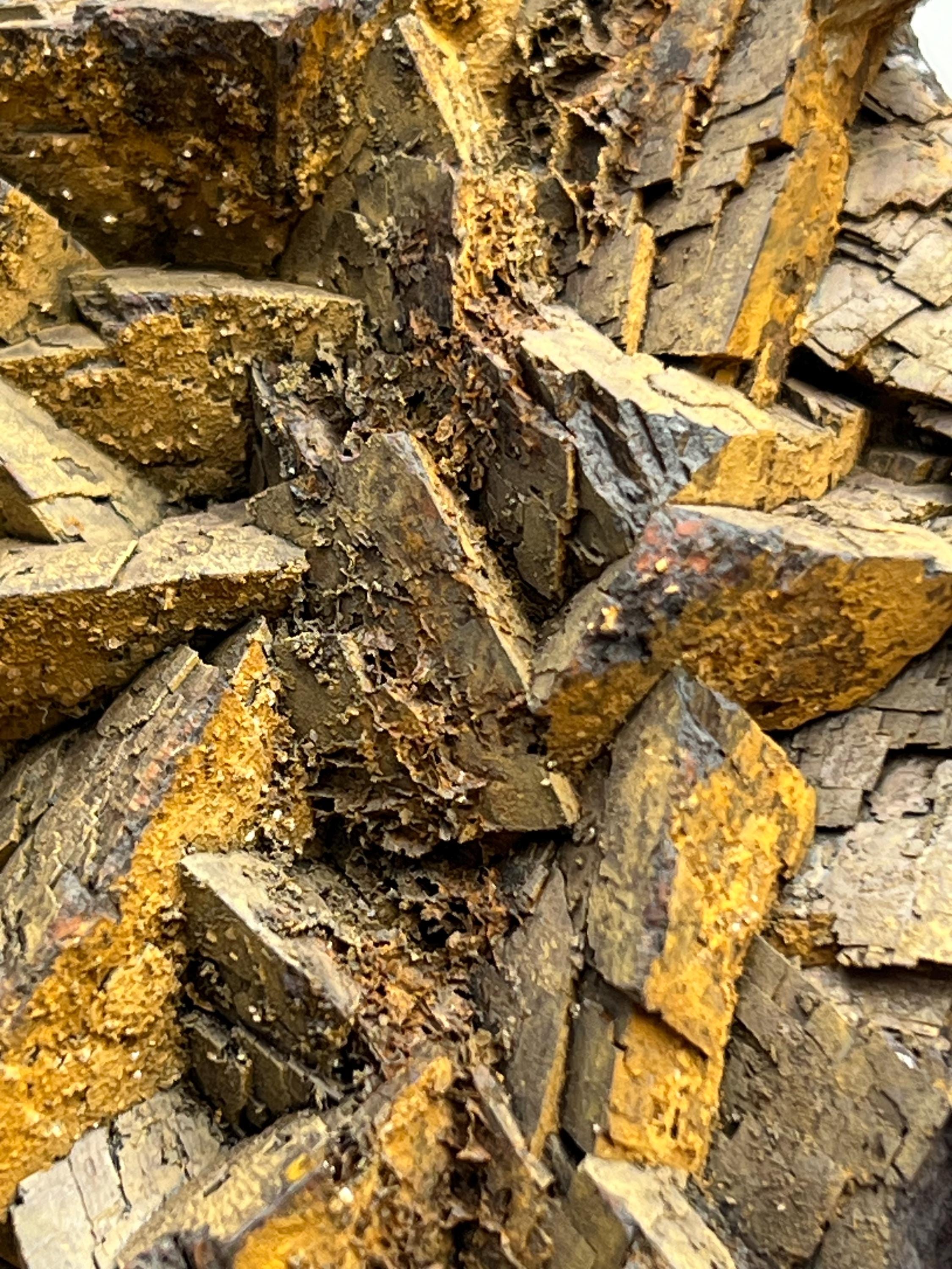 Very Special, Very showy calcite and limonite on Iron Siderite, From Turkey - Crystal Gemstone AE 