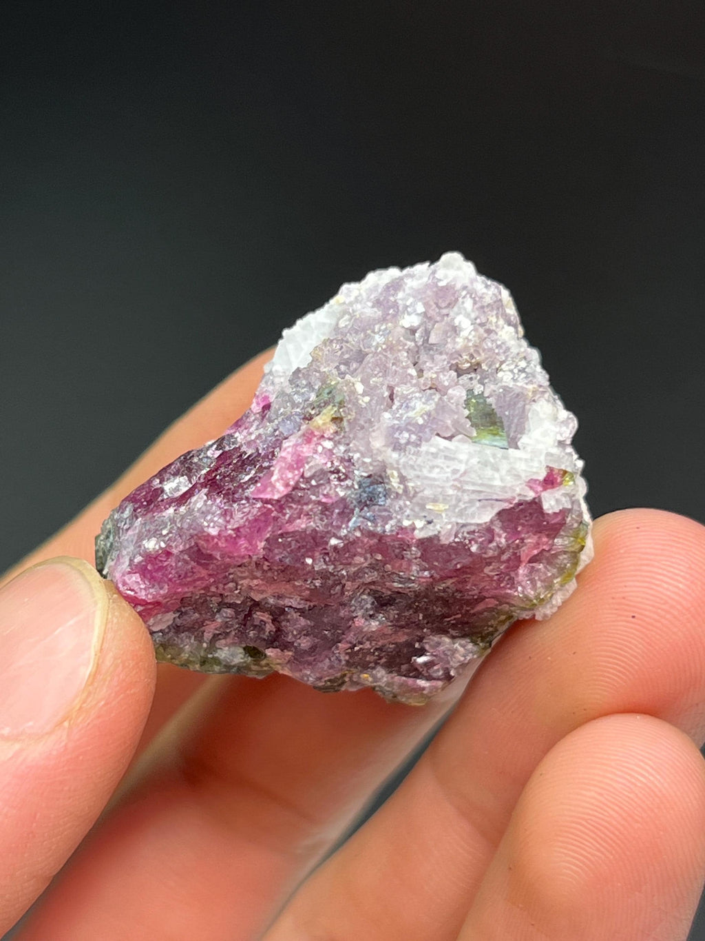 Quartz With Melon Tourmaline - Crystal Gemstone AE 