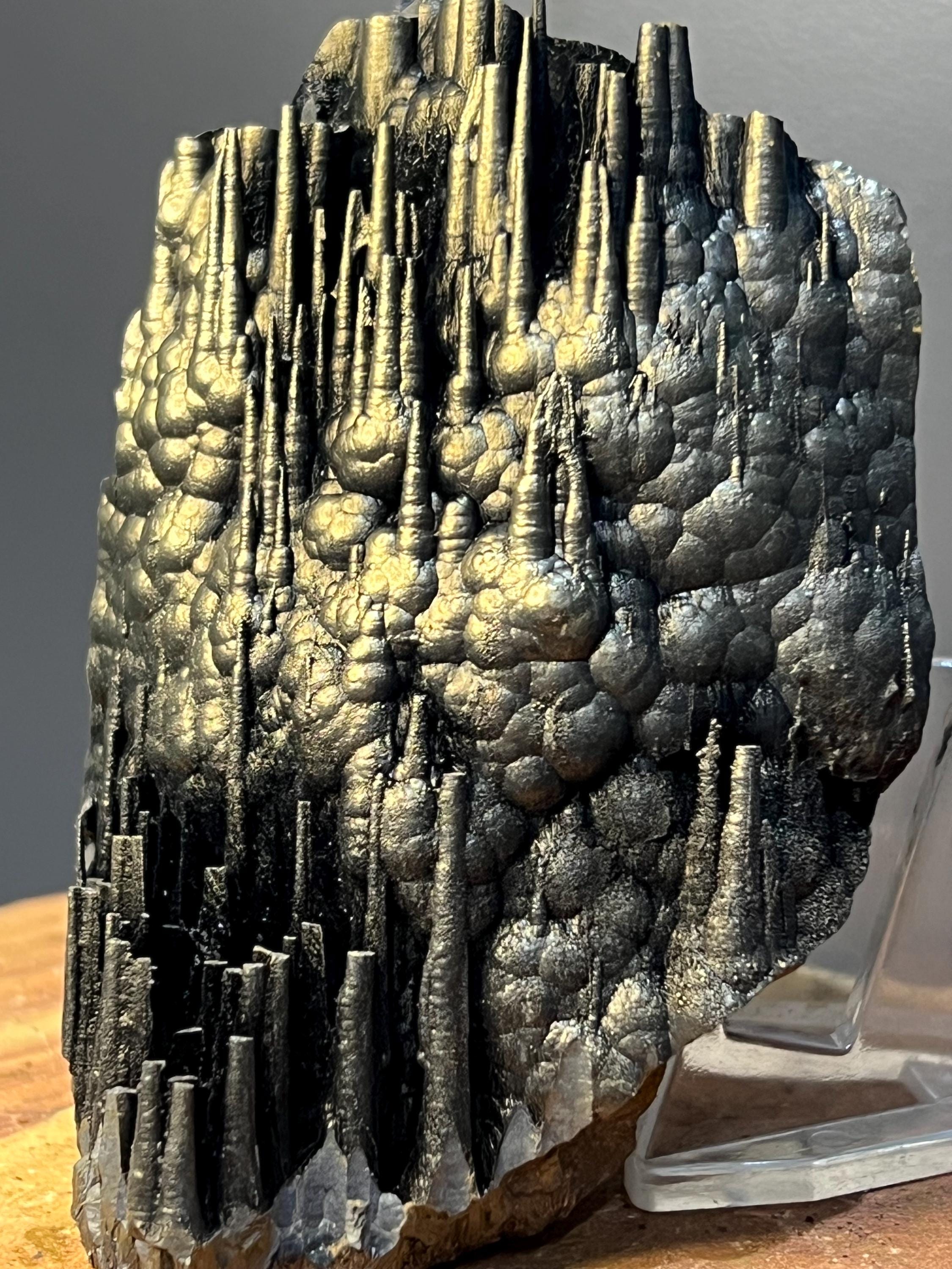 Museum Quality, Very Showy Golden Color Stalactite Goethite Specimen, For Special Collection - Crystal Gemstone AE 