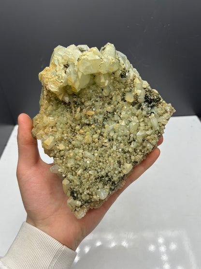 2 Sided Epidote With Lodolite Quartz