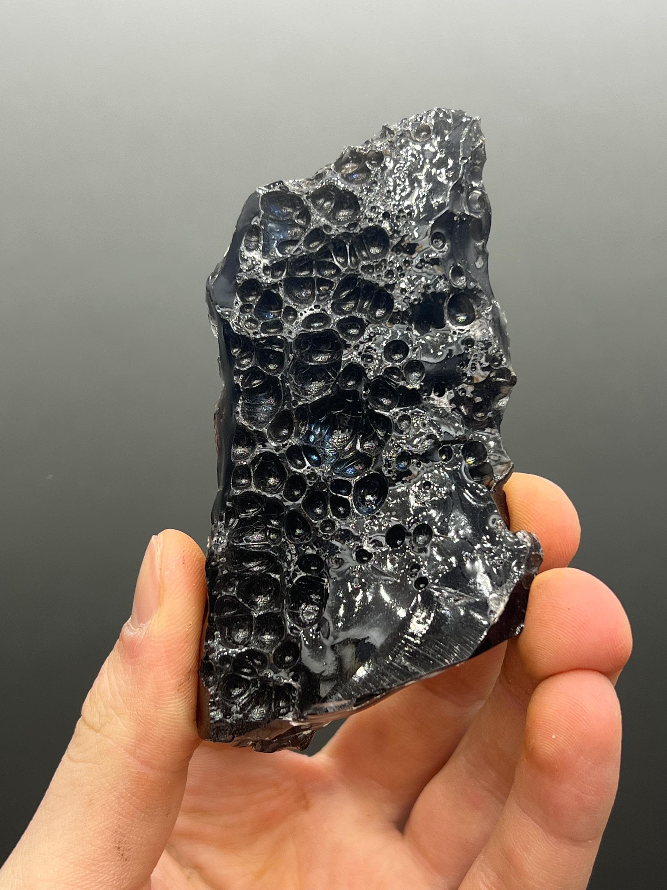 Special Formation Honeycomb Colored Alloy Obsidian - Crystal Gemstone AE 