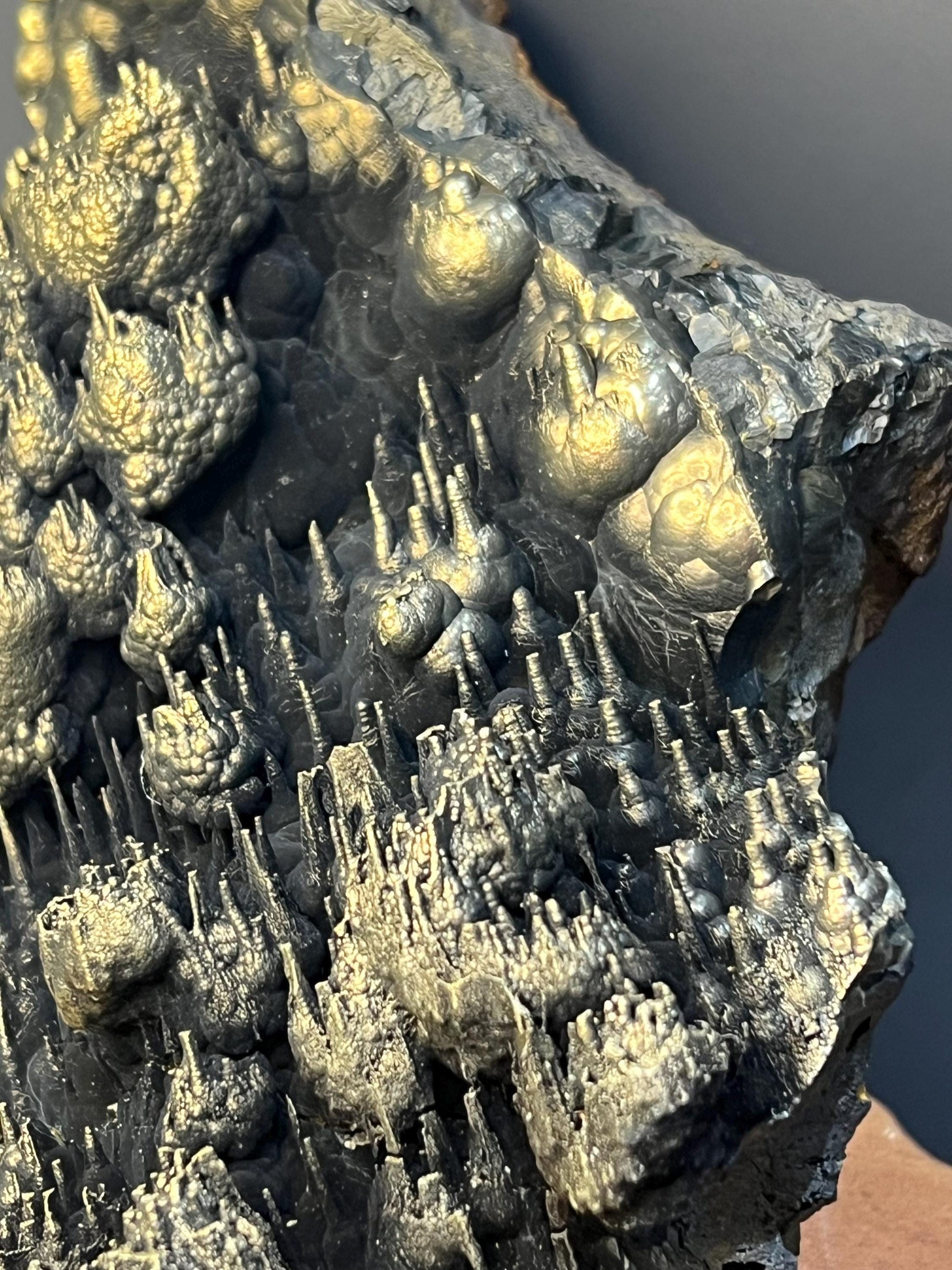 Museum Grade! Very Special Golden Color Stalactite Goethite Specimen - Crystal Gemstone AE 