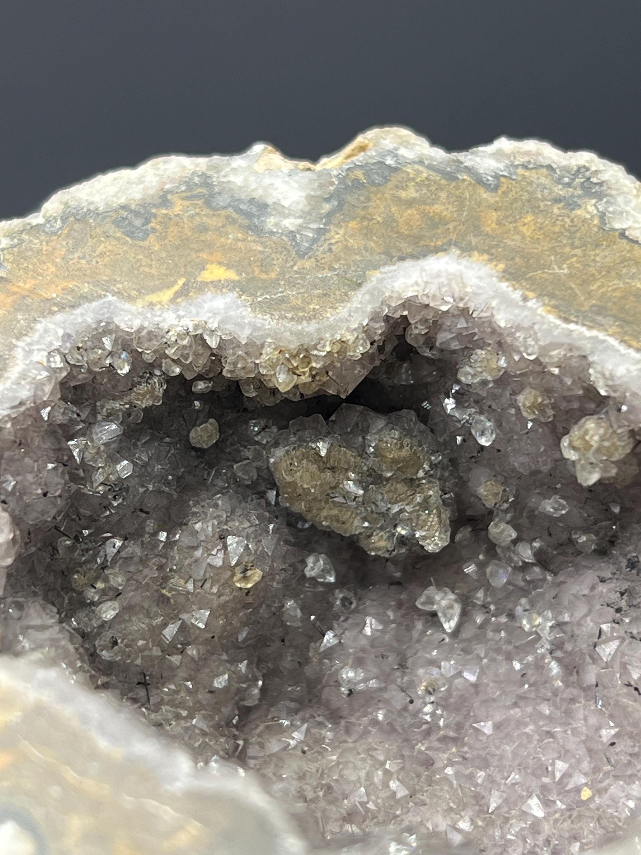 Cave Crystal Quartz With Agate Ball - Crystal Gemstone AE 
