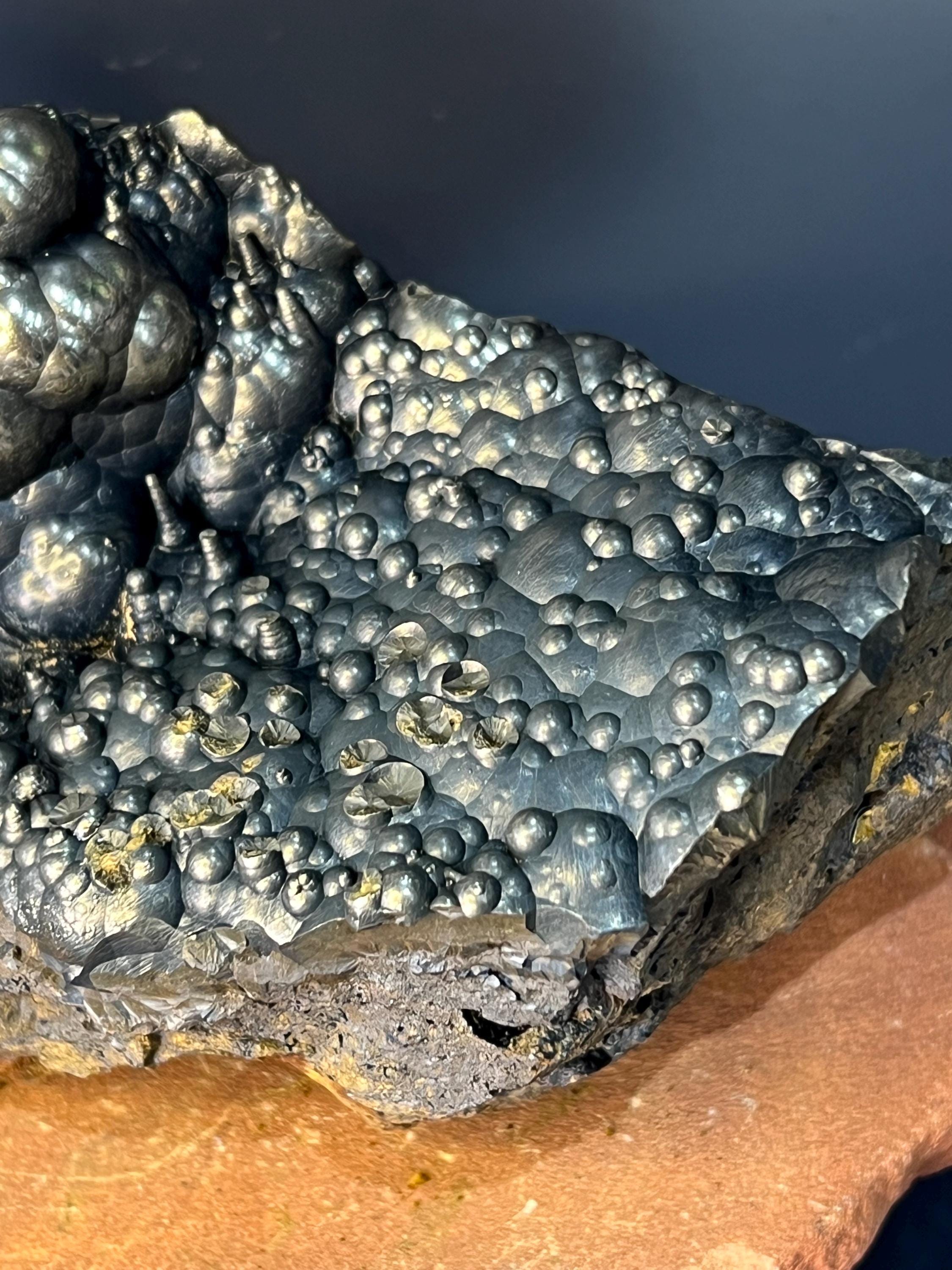 Golden Goethite Specimen, Stalactites and Botryoidal Formation, Turkey - Crystal Gemstone AE 