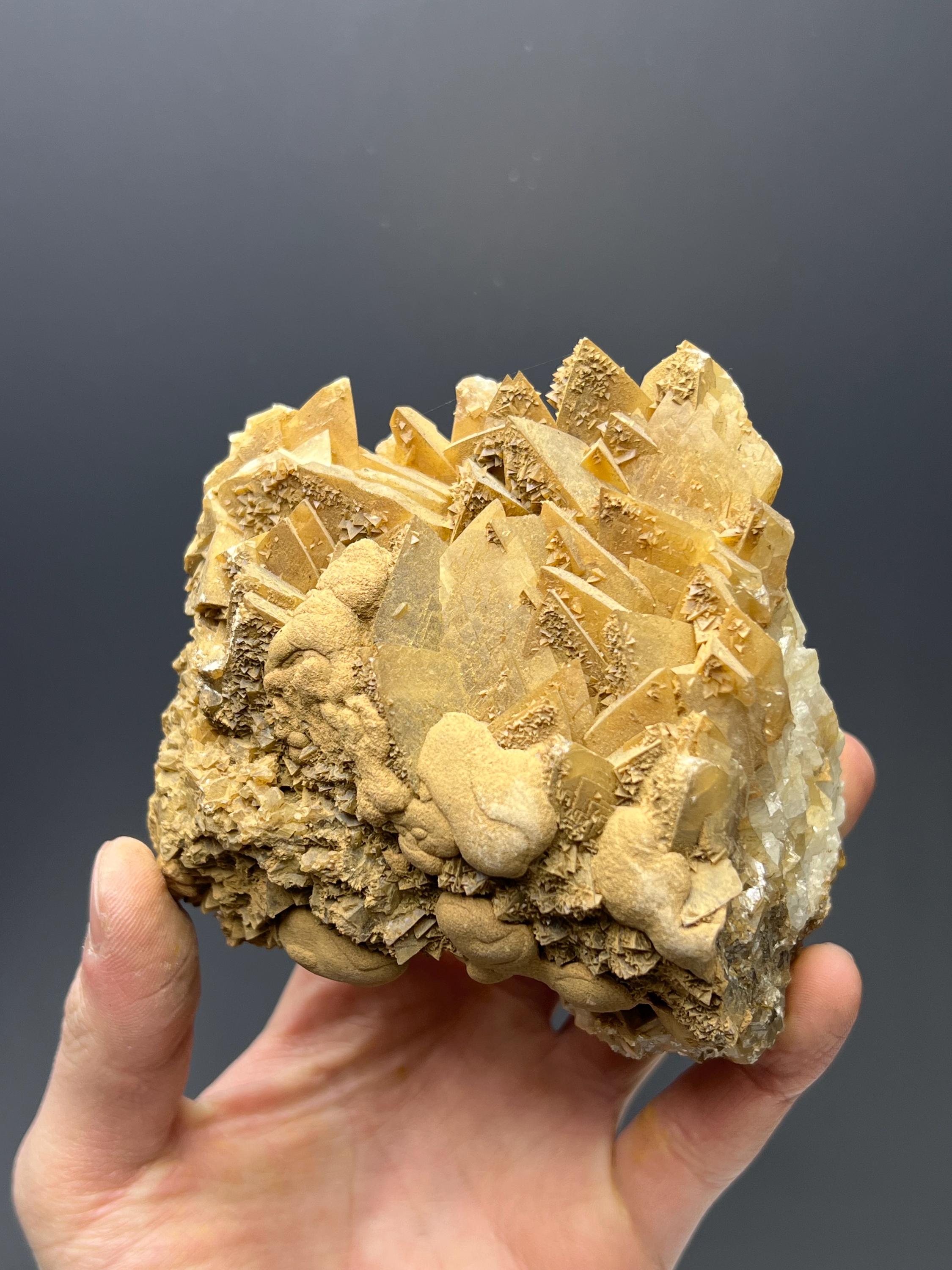 Orange Crystal Calcite Specimen - Crystal Gemstone AE 